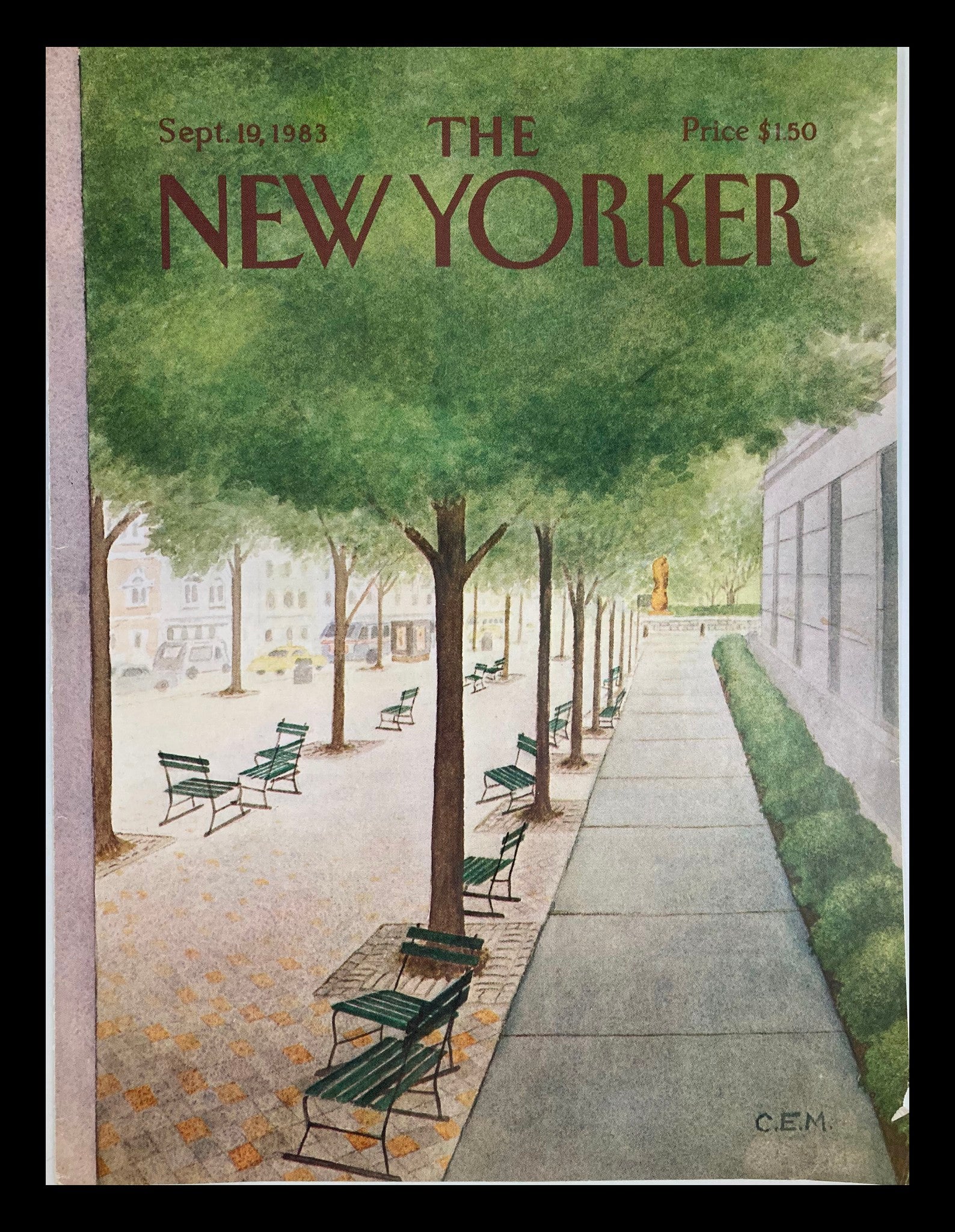 COVER ONLY The New Yorker September 19 1983 Empty Chairs by Charles E. Martin