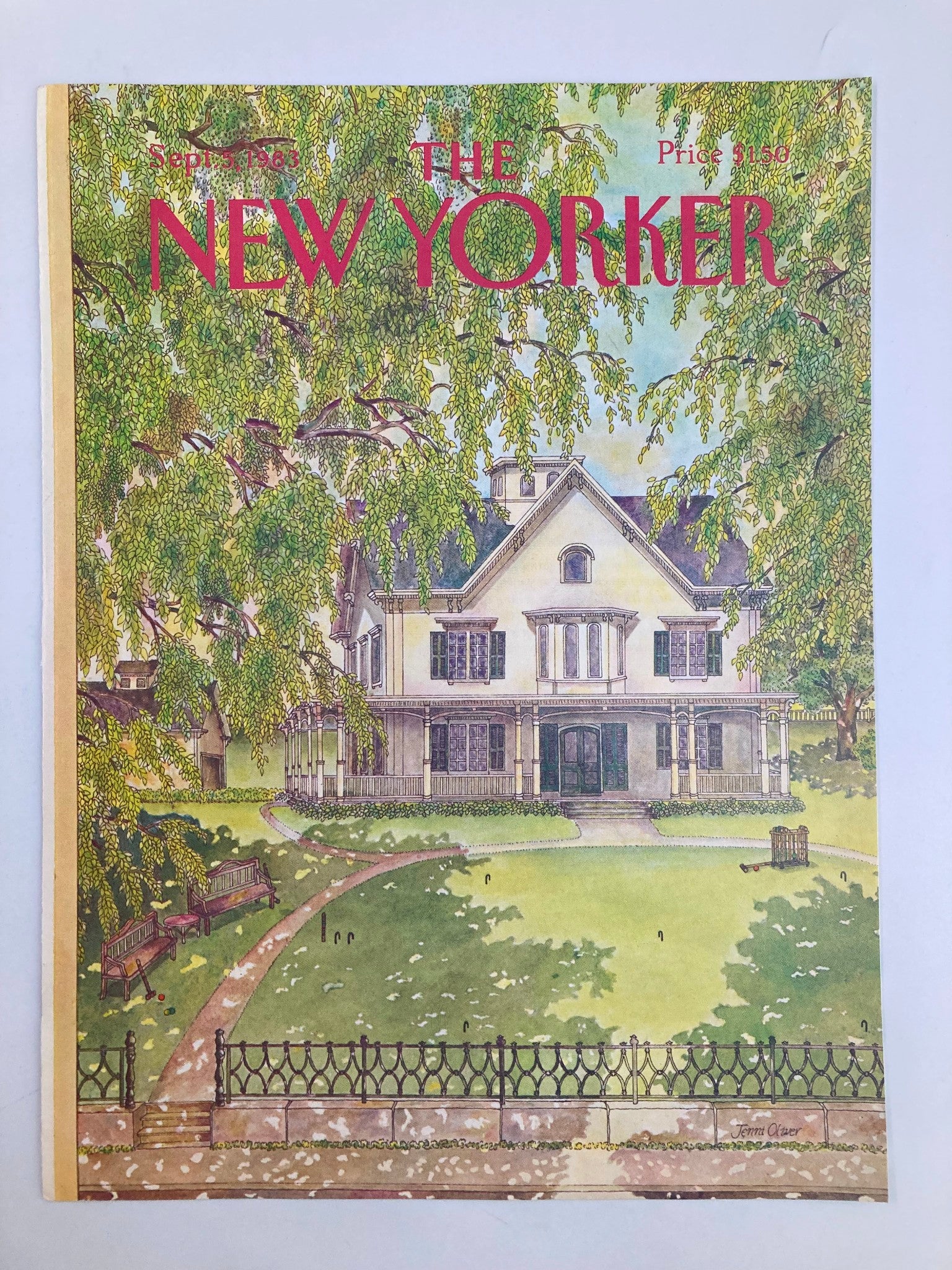 COVER ONLY The New Yorker September 5 1983 Beatiful Mansion by Jenni Oliver