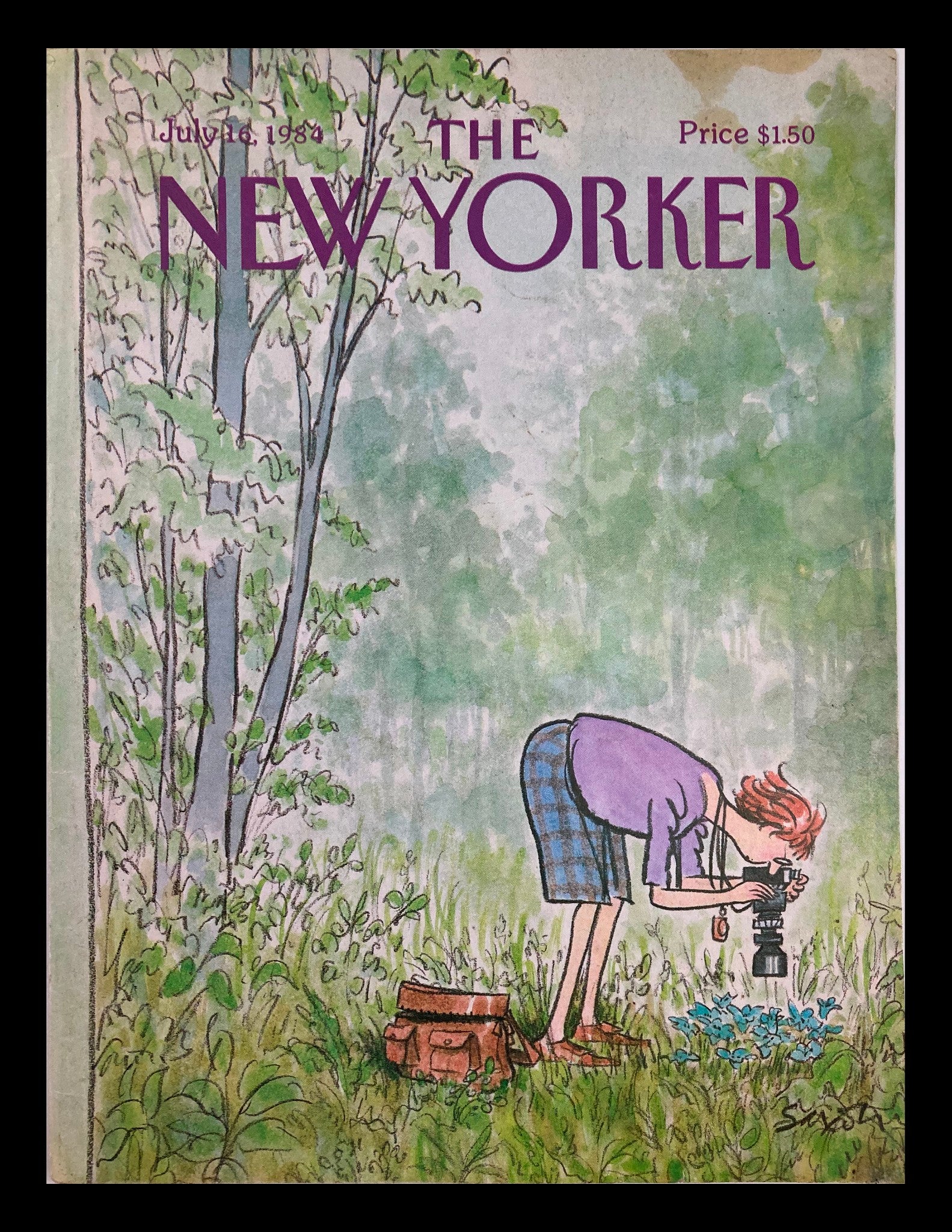 COVER ONLY The New Yorker July 16 1984 A Photographer by Charles Saxon No Label