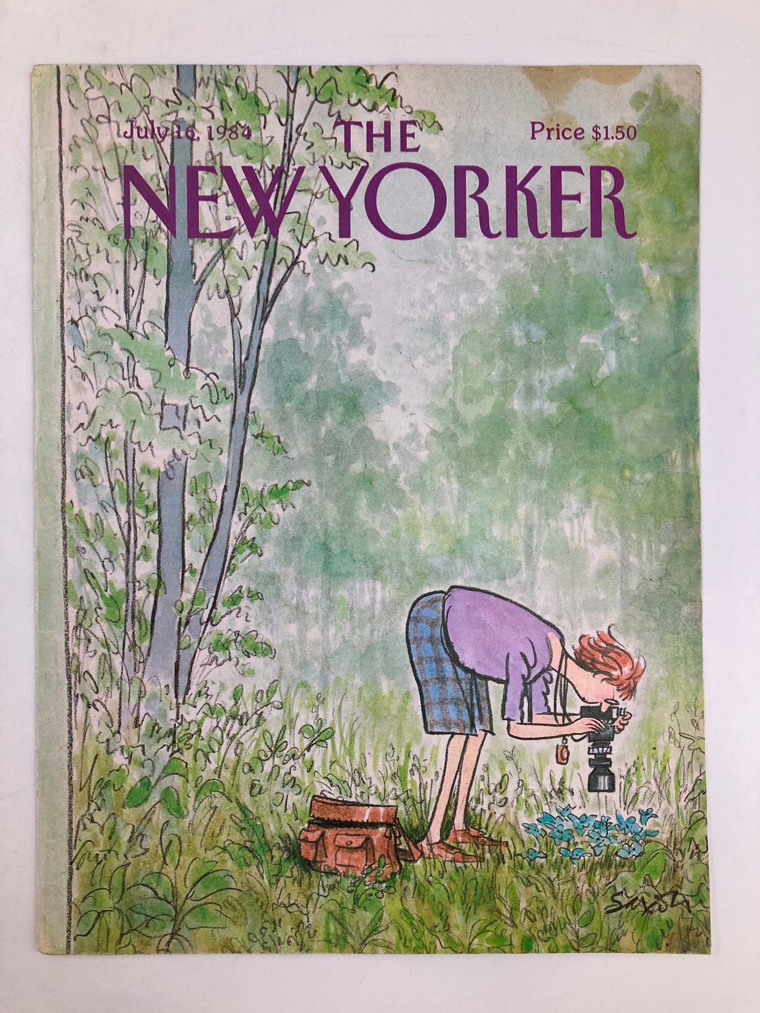 COVER ONLY The New Yorker July 16 1984 A Photographer by Charles Saxon No Label