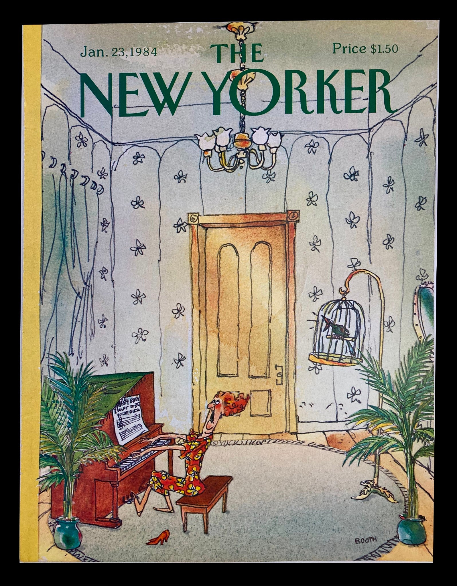 COVER ONLY The New Yorker January 23 1984 Piano Practice by Charles Booth