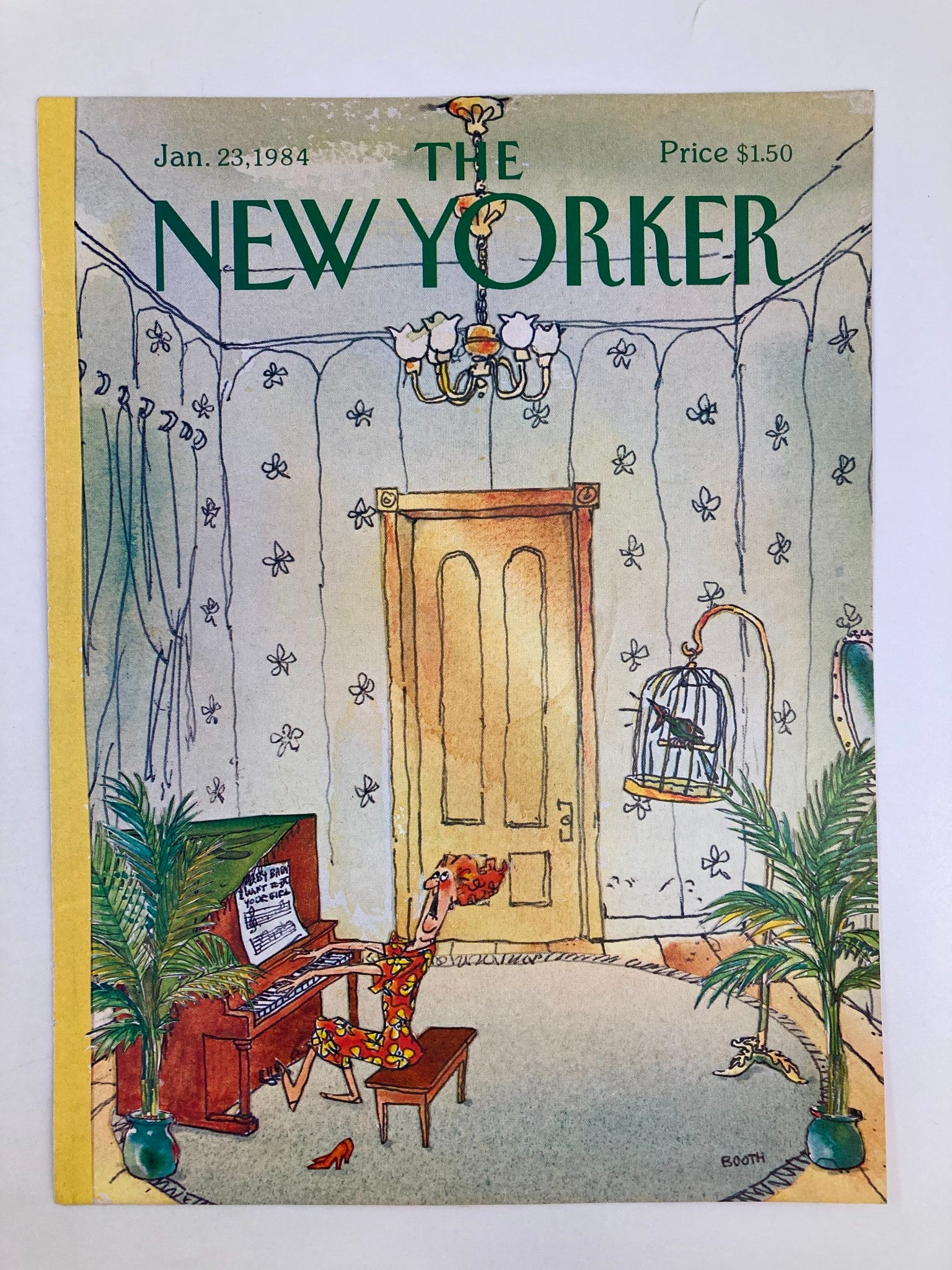 COVER ONLY The New Yorker January 23 1984 Piano Practice by Charles Booth