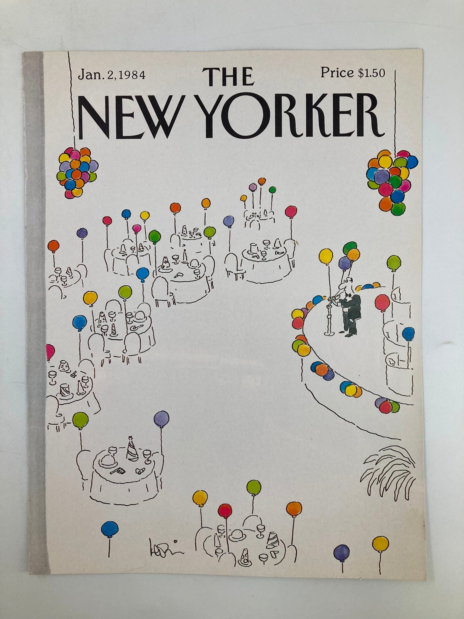 COVER ONLY The New Yorker January 2 1984 New Years Eve Party by Arnie Levin