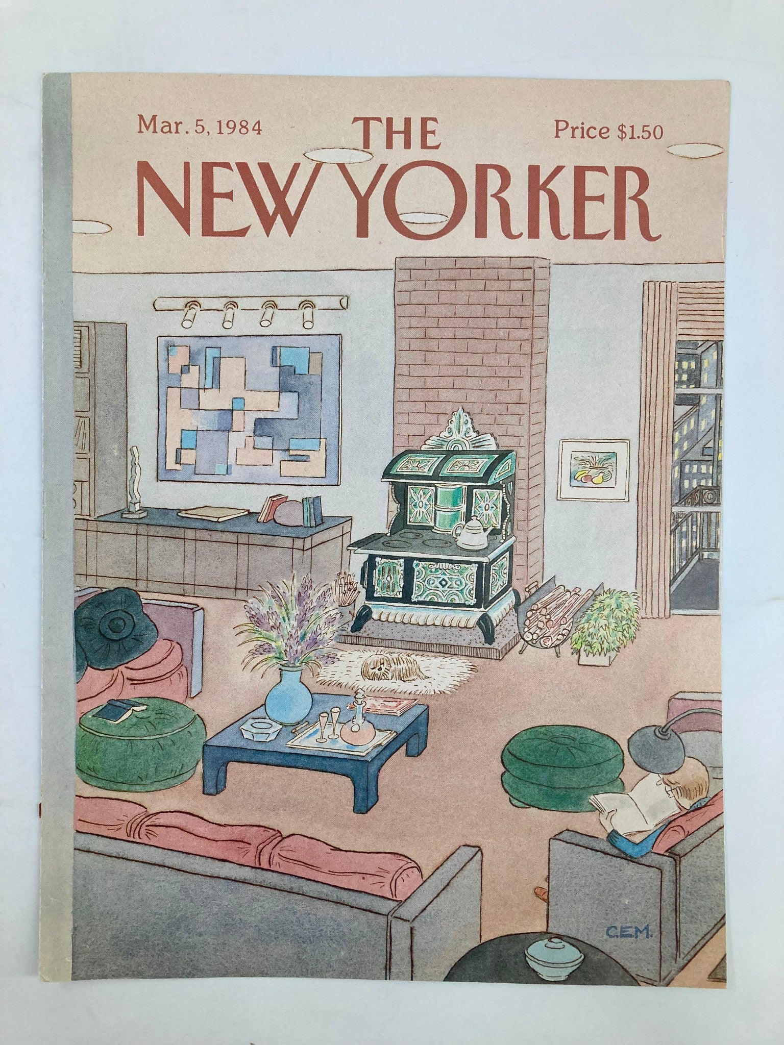 COVER ONLY The New Yorker March 5 1984 Comfort at Home by Charles E. Martin