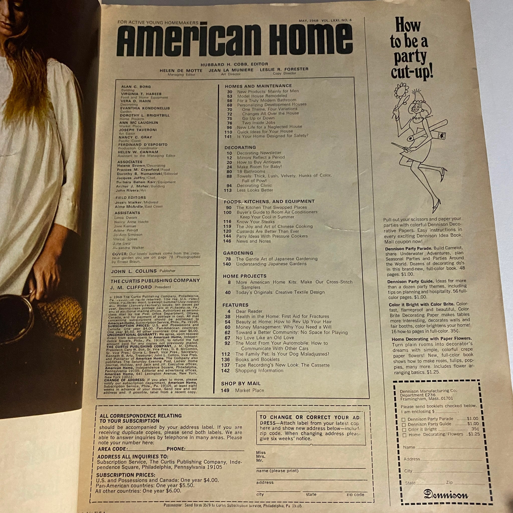VTG American Home Magazine May 1968 Azaleas from the Japanese Garden