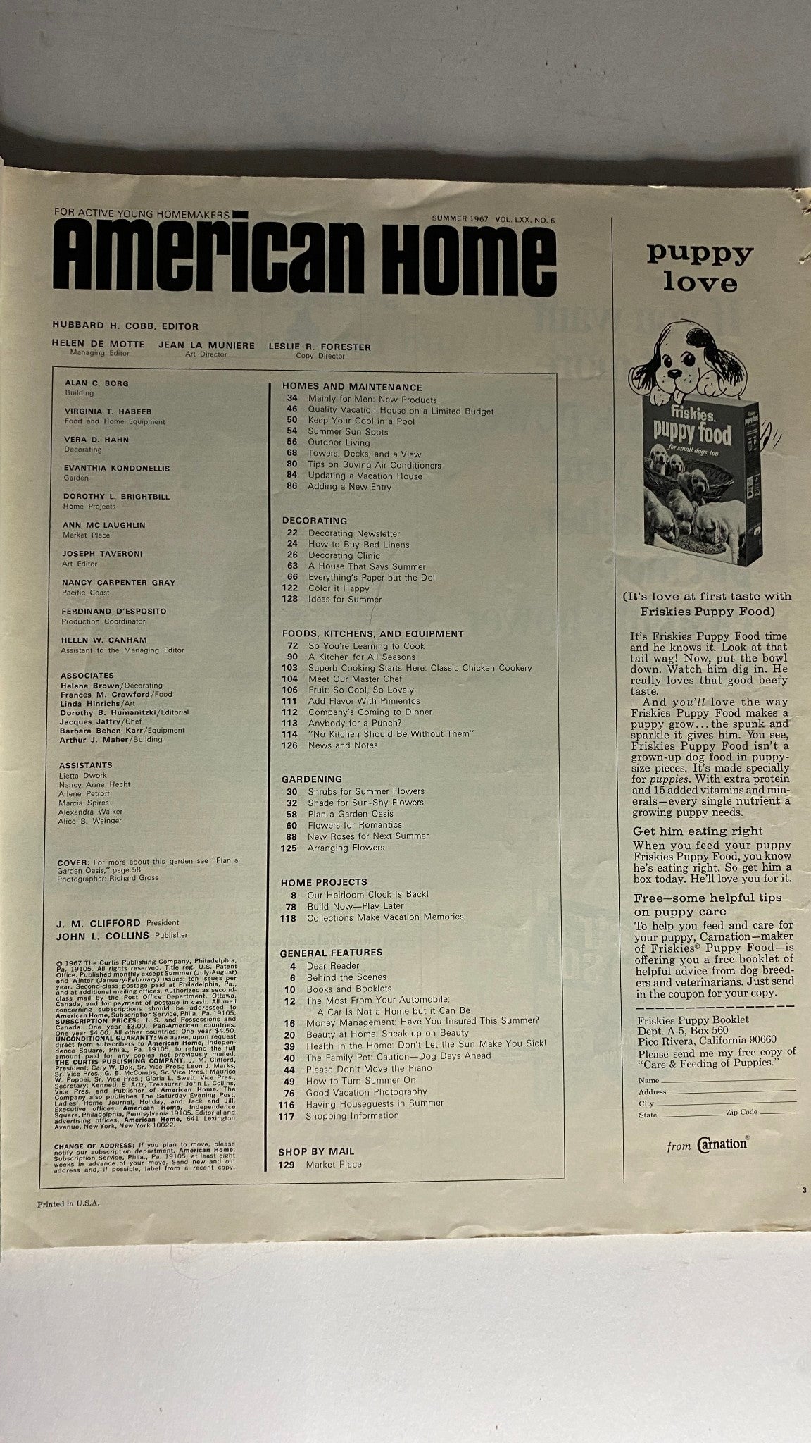 VTG American Home Magazine Summer 1967 Plan A Garden Oasis