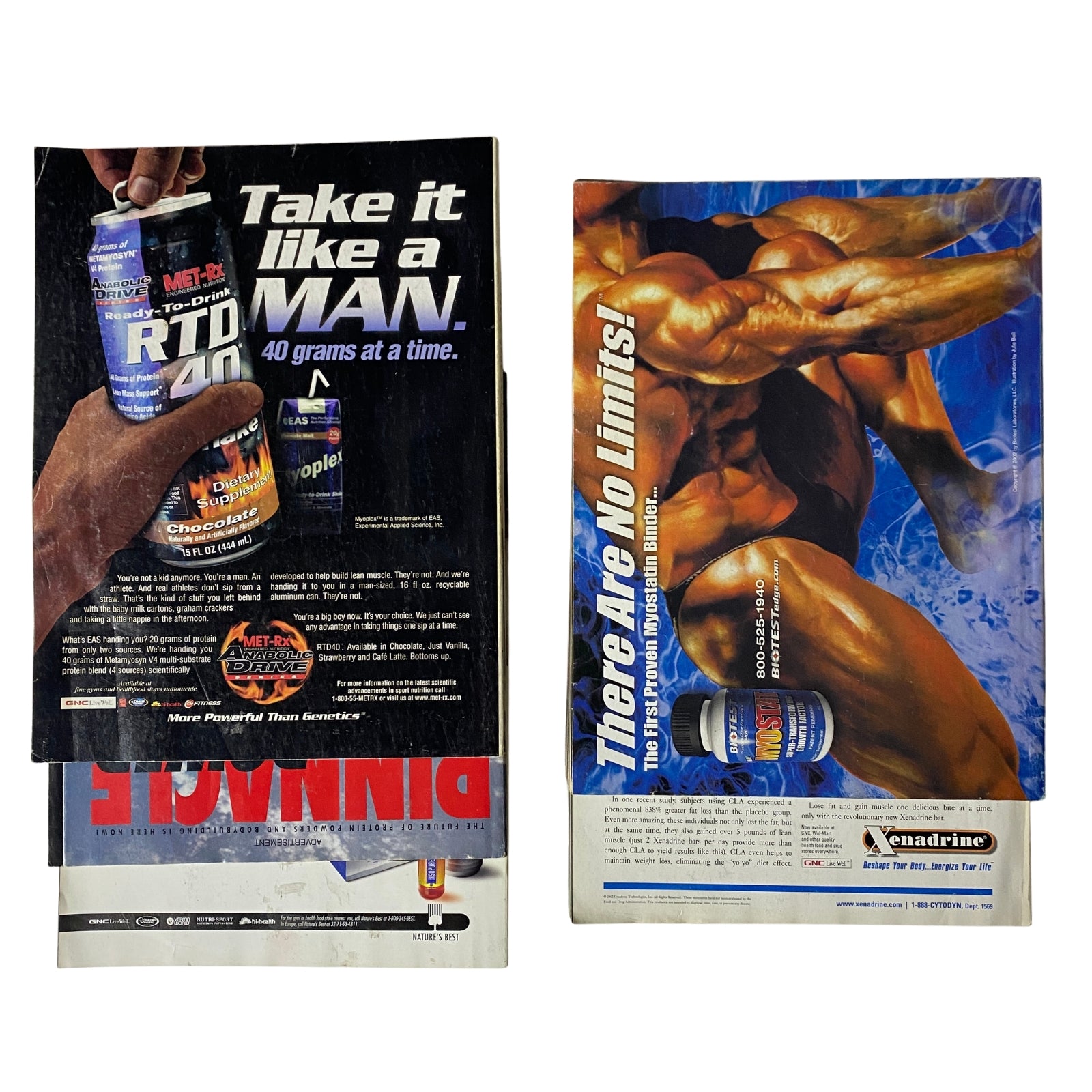 Lot of 5 Joe Weider's Flex Magazine 2002 June to October - Ad featuring protein supplement and bodybuilding promotion.