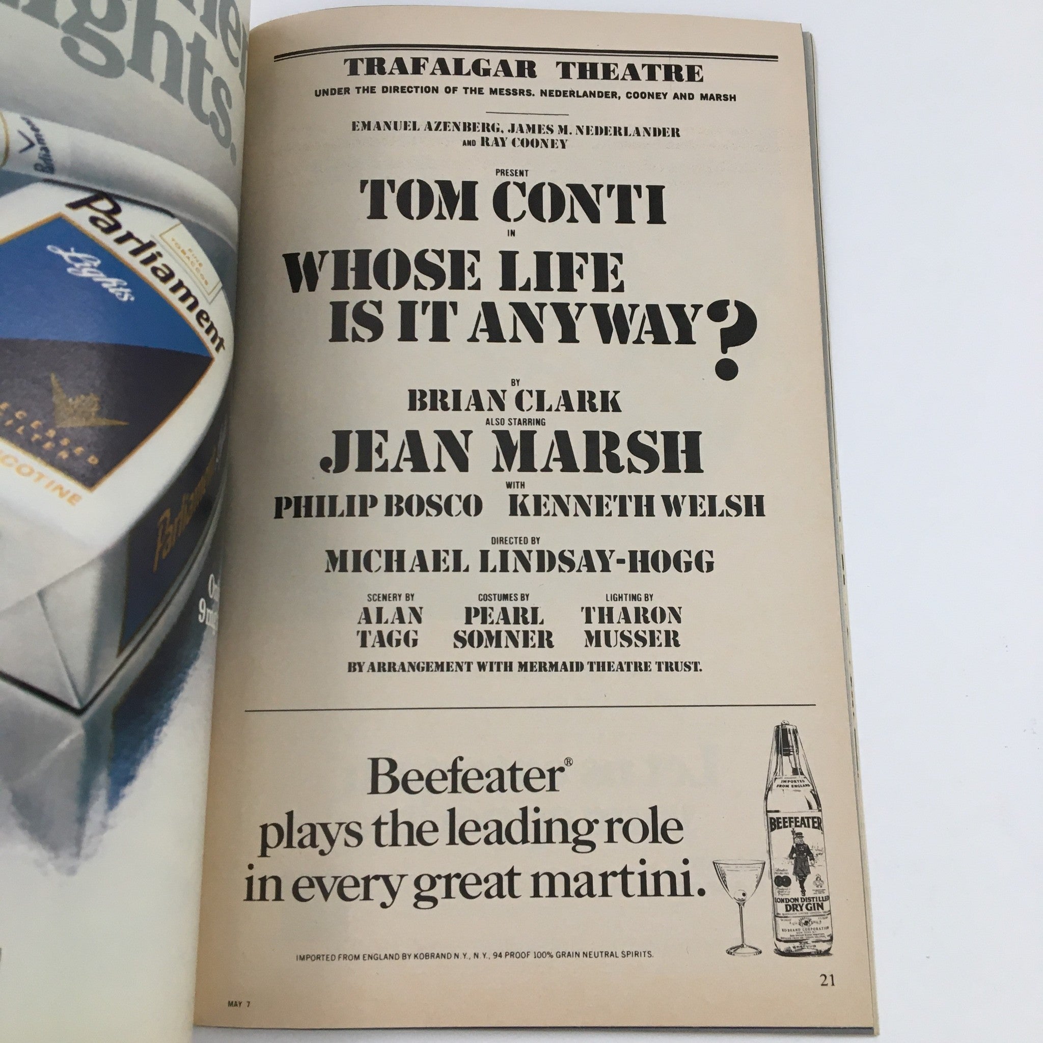 1979 Playbill Trafalgar Theatre Present Tom Conti in Whose Life Is It Anyway?