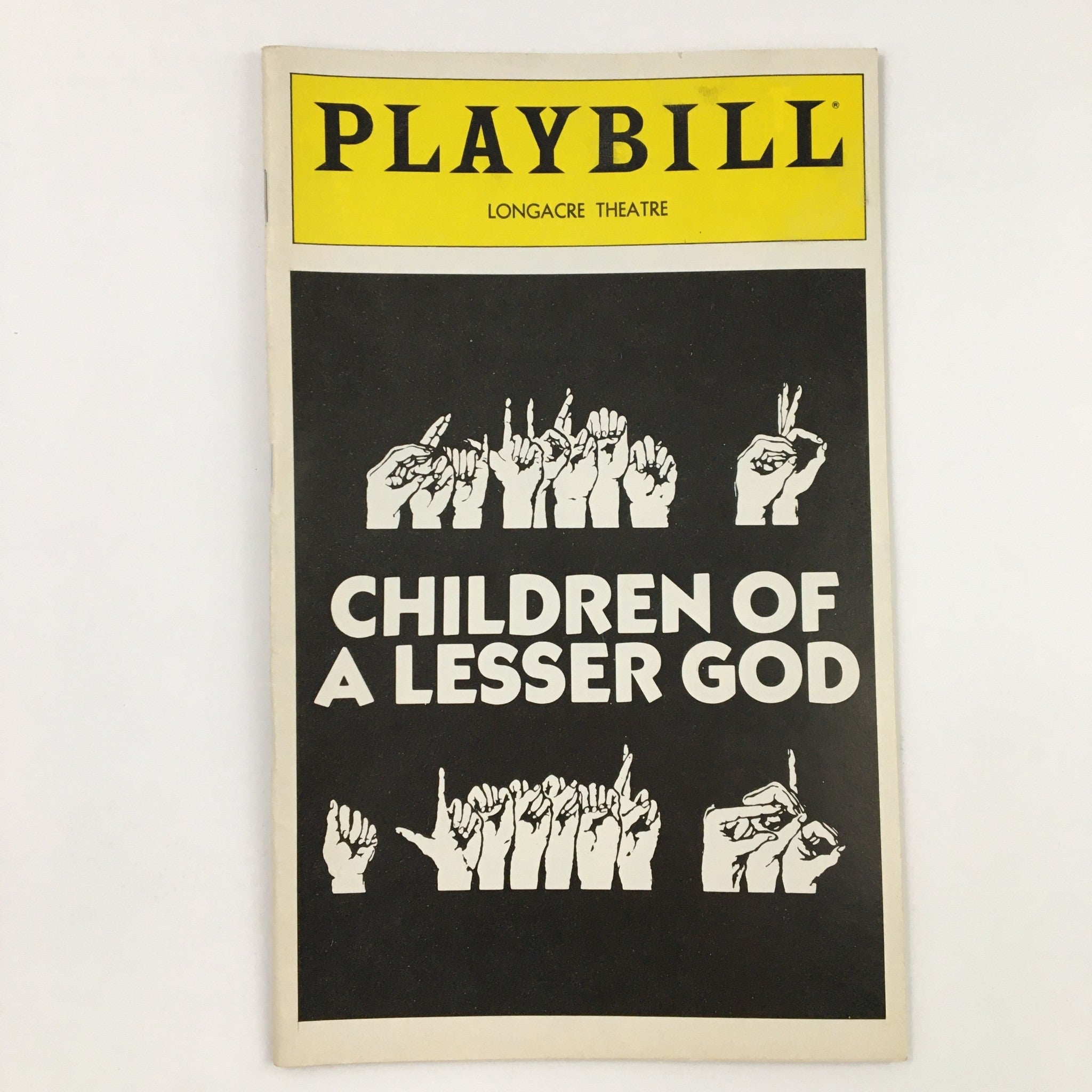 1980 Playbill Longacre Theatre Present Children of a Lesser God, Gordon Davidson