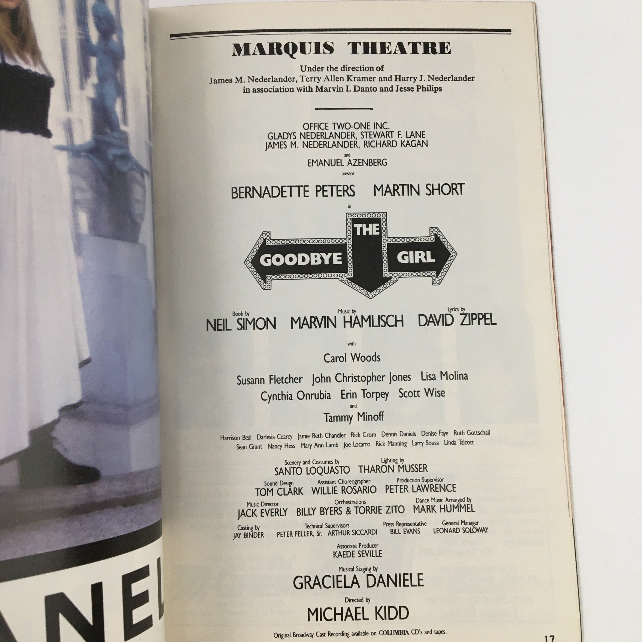 1993 Playbill Marquis Theatre Present The Goodbye Girl by Michael Kidd