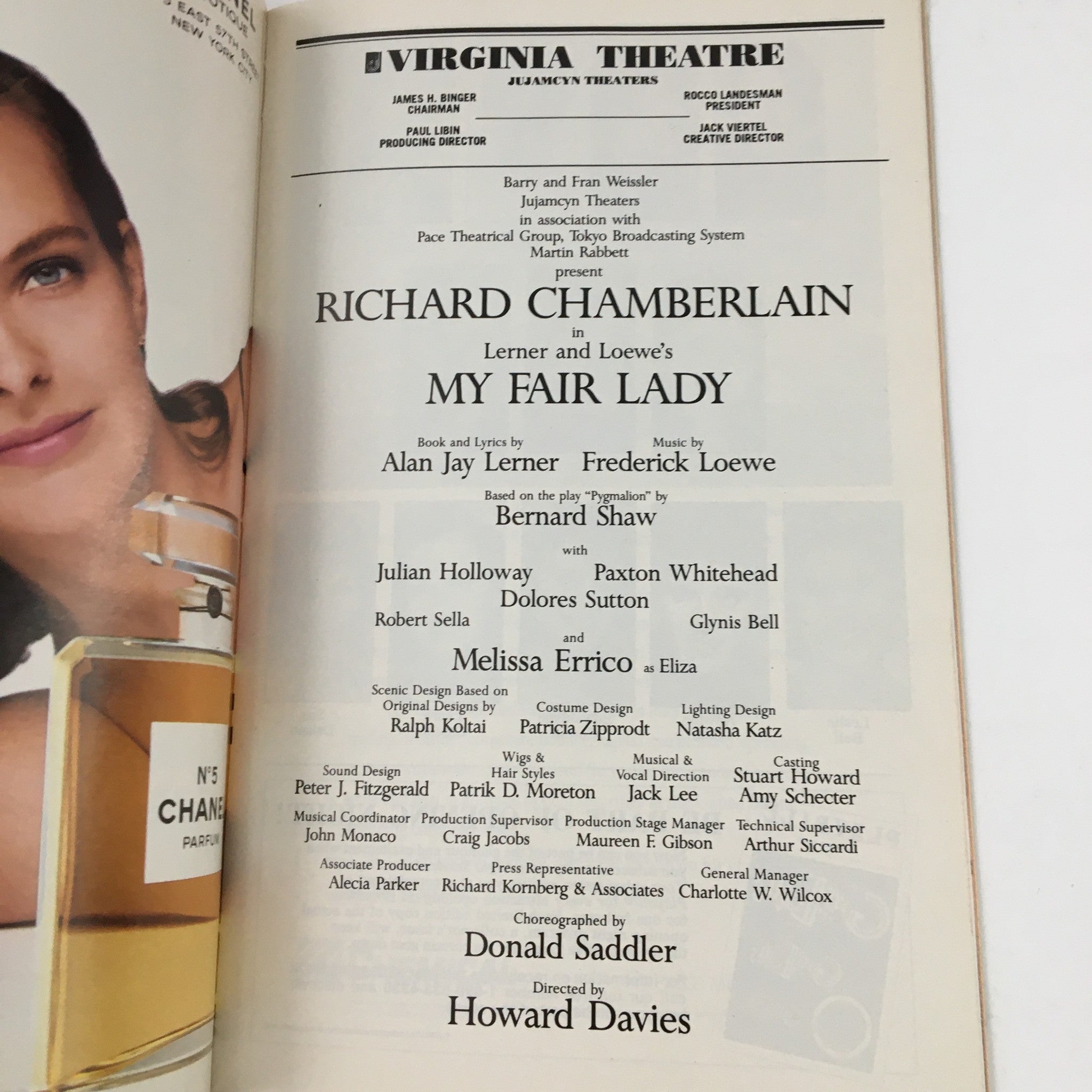 1993 Playbill Virginia Theatre Present Richard Chamberlain in My Fair Lady