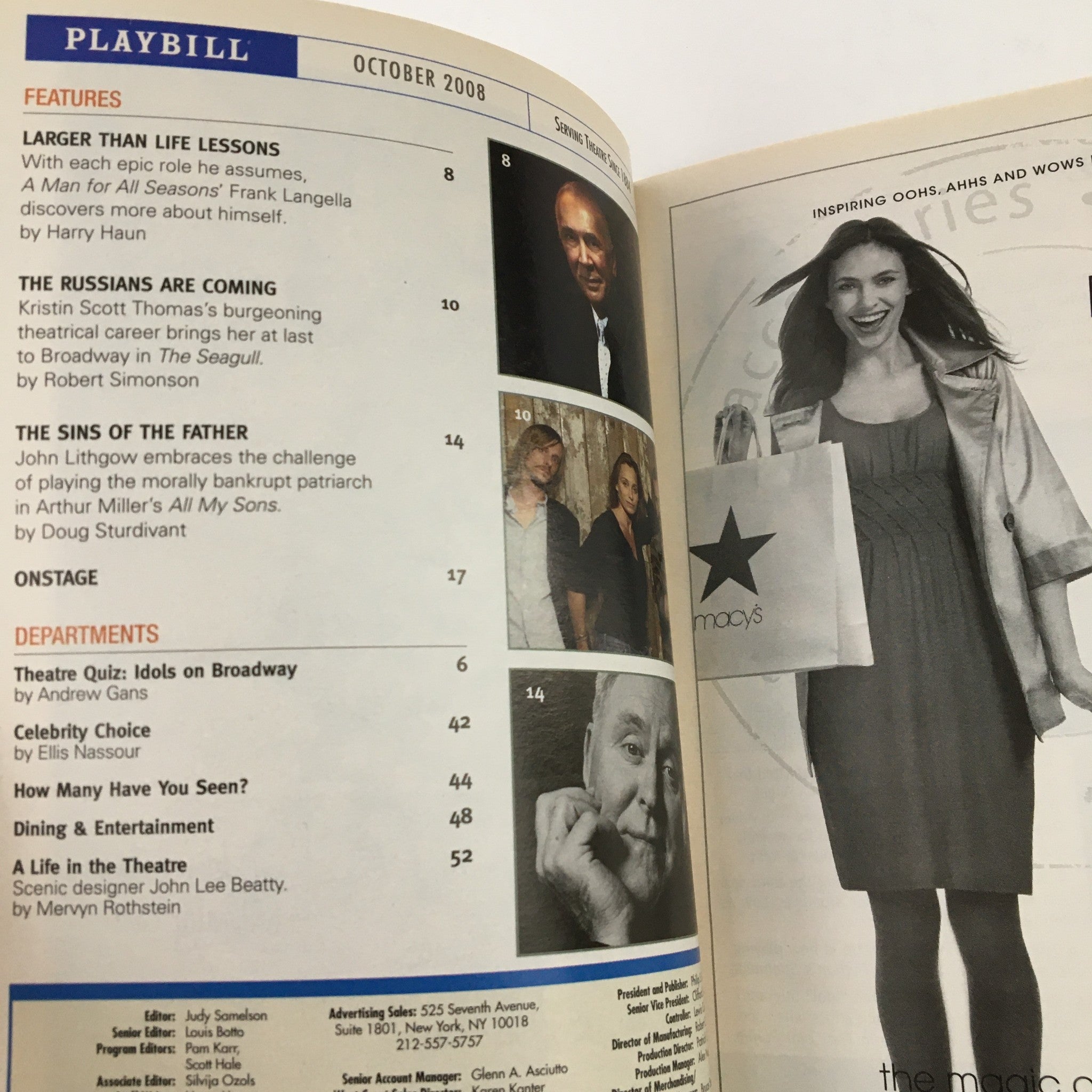 2008 Playbill The Music Box Present August Osage County by Anna D. Shapiro