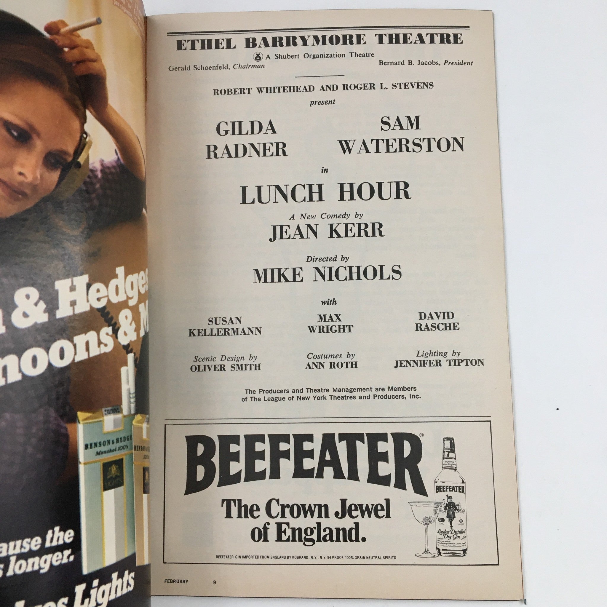 1981 Playbill Ethel Barrymore Theatre Present Gilda Radner in Lunch Hour