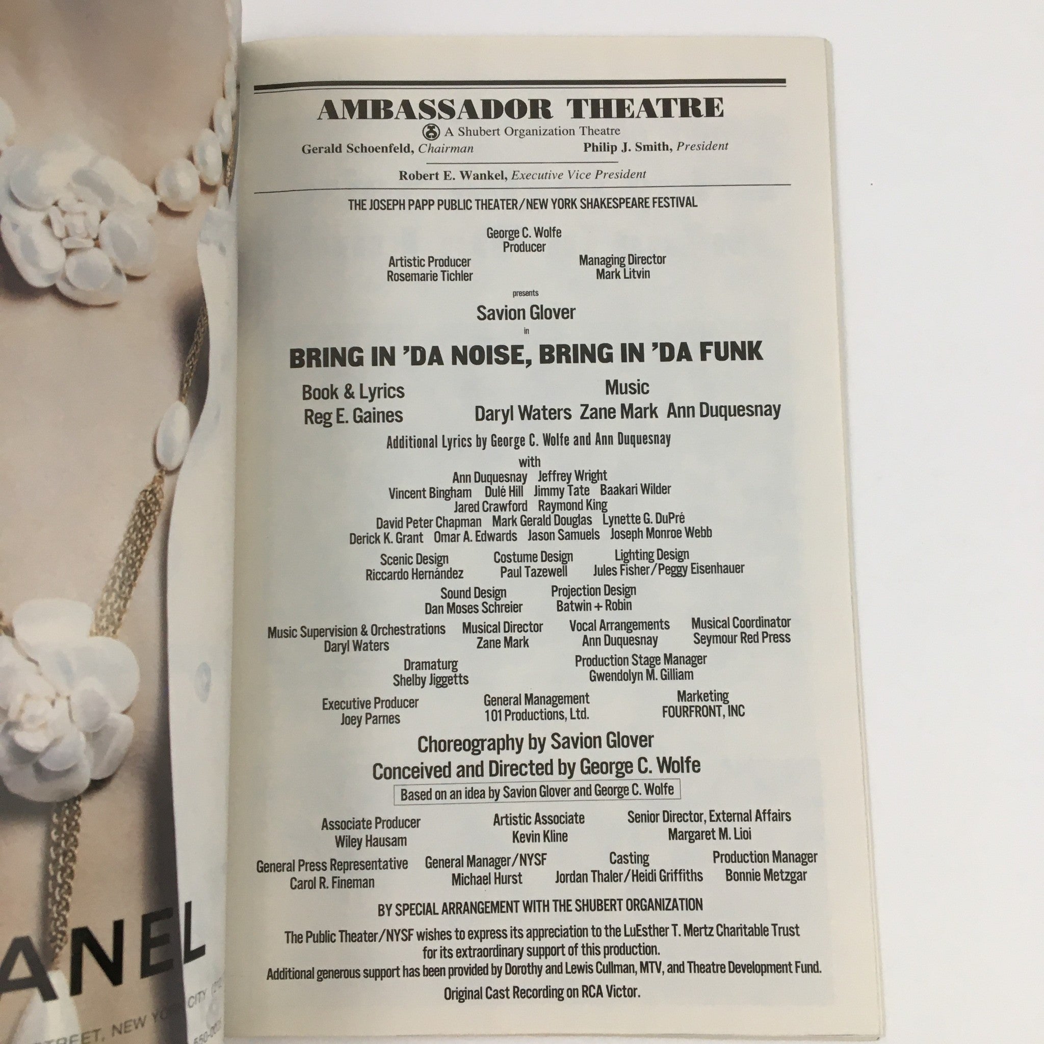 1997 Playbill Ambassador Theatre G. Wolfe Bring In 'Da Noise, Bring In 'Da Funk