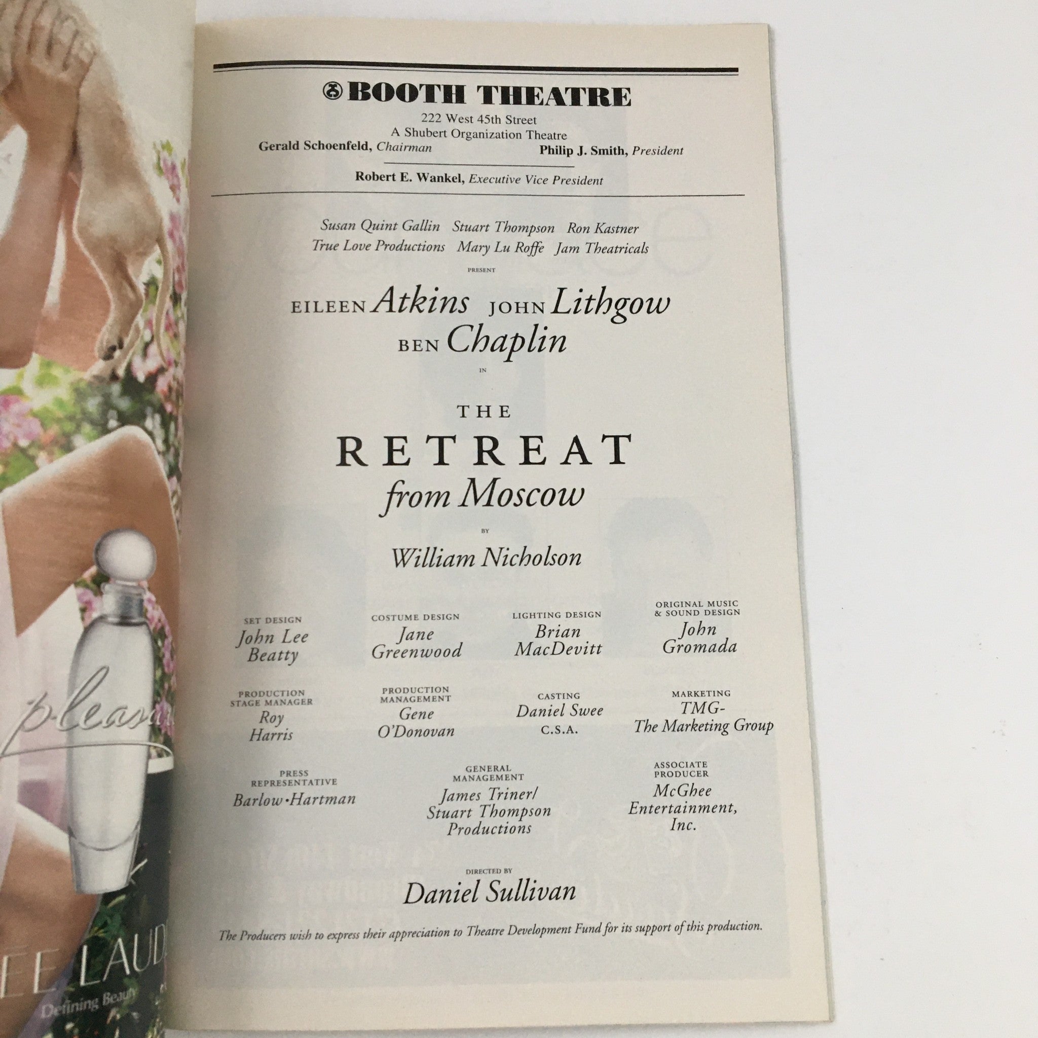 2003 Playbill Booth Theatre Present The Retreat from Moscow by William Nicholson