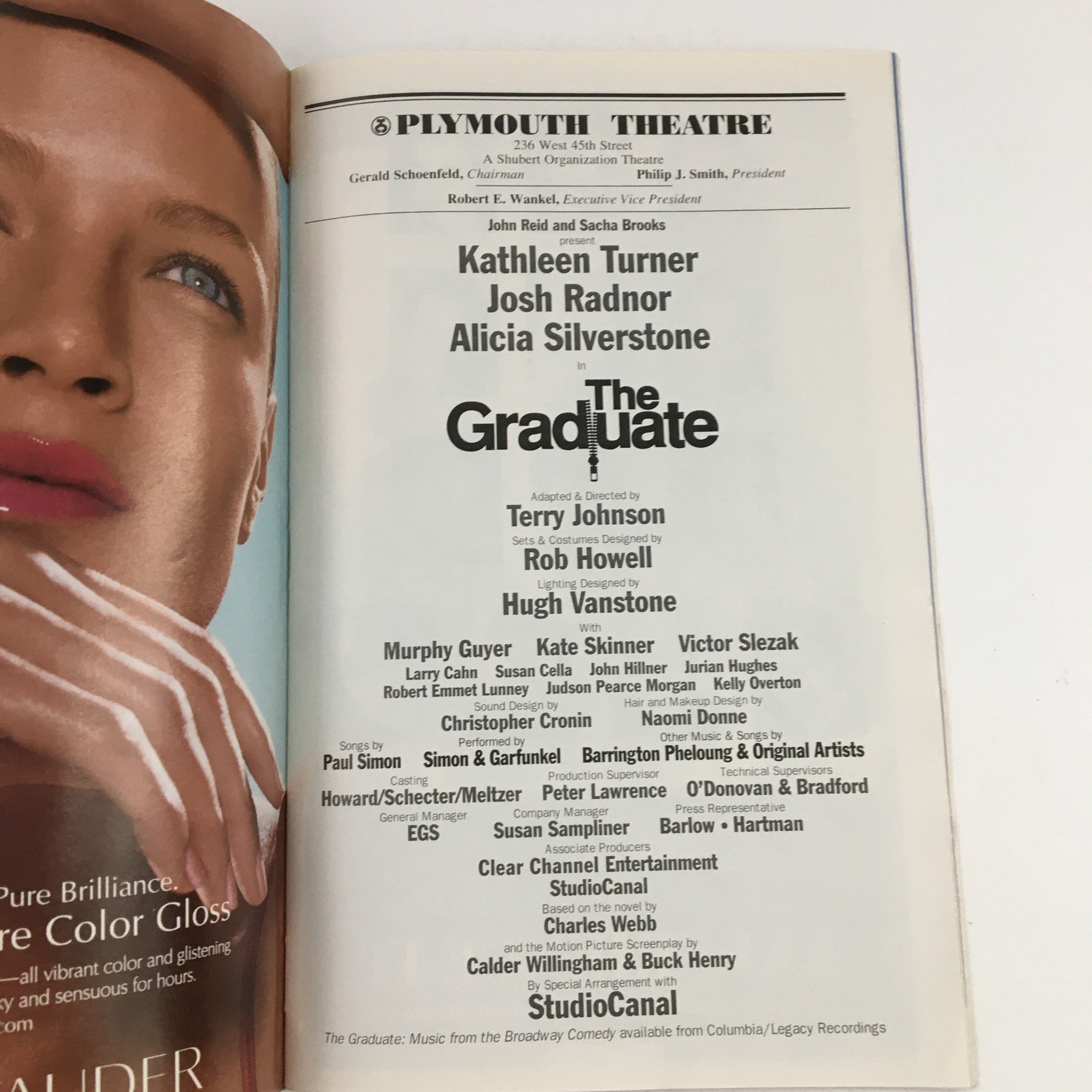 2002 Playbill Plymouth Theatre Present Kathleen Turner in The Graduate