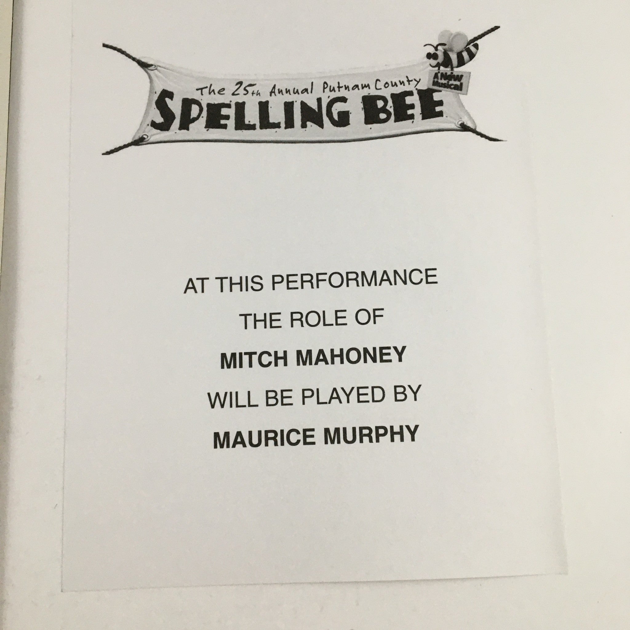 2007 Playbill Circle In The Square The 25th Annual Putnam County Spelling Bee