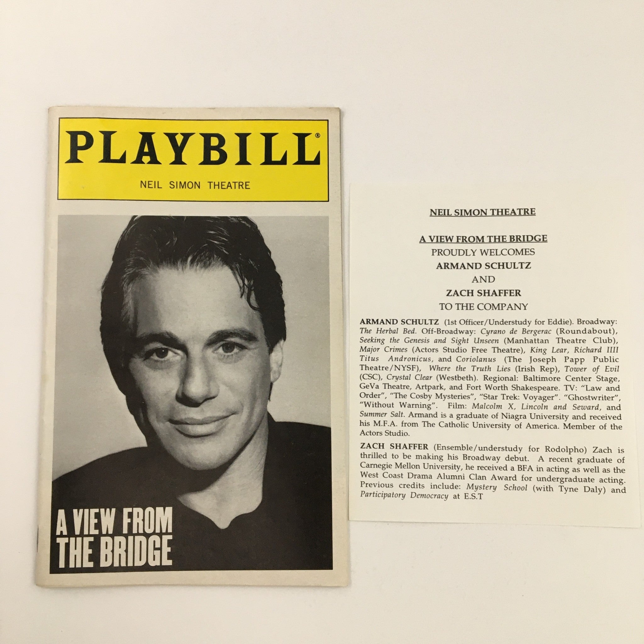 1998 Playbill Neil Simon Theatre Present Arthur Miller's A View From The Bridge