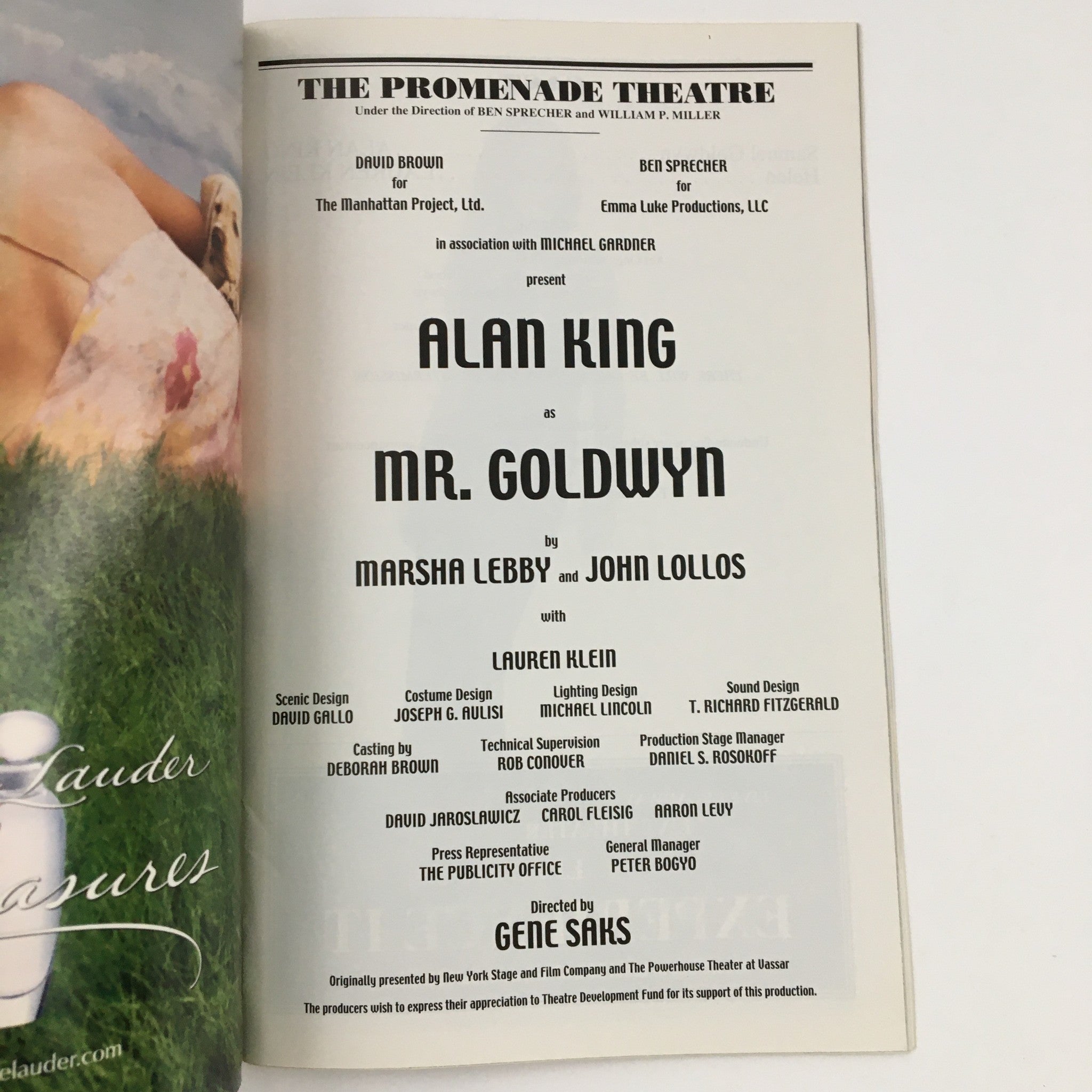 2002 Playbill The Promenade Theatre Michael Gardner Present Mr. Goldwyn