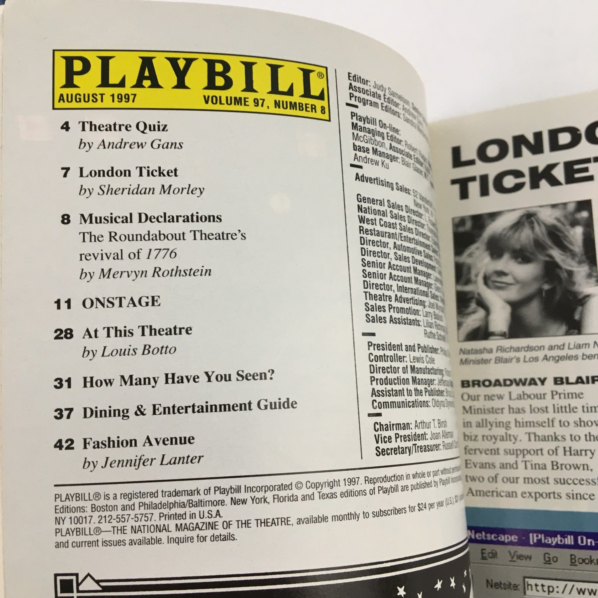 1997 Playbill The Promenade Theatre Bermuda Avenue Triangle by Danny Daniels