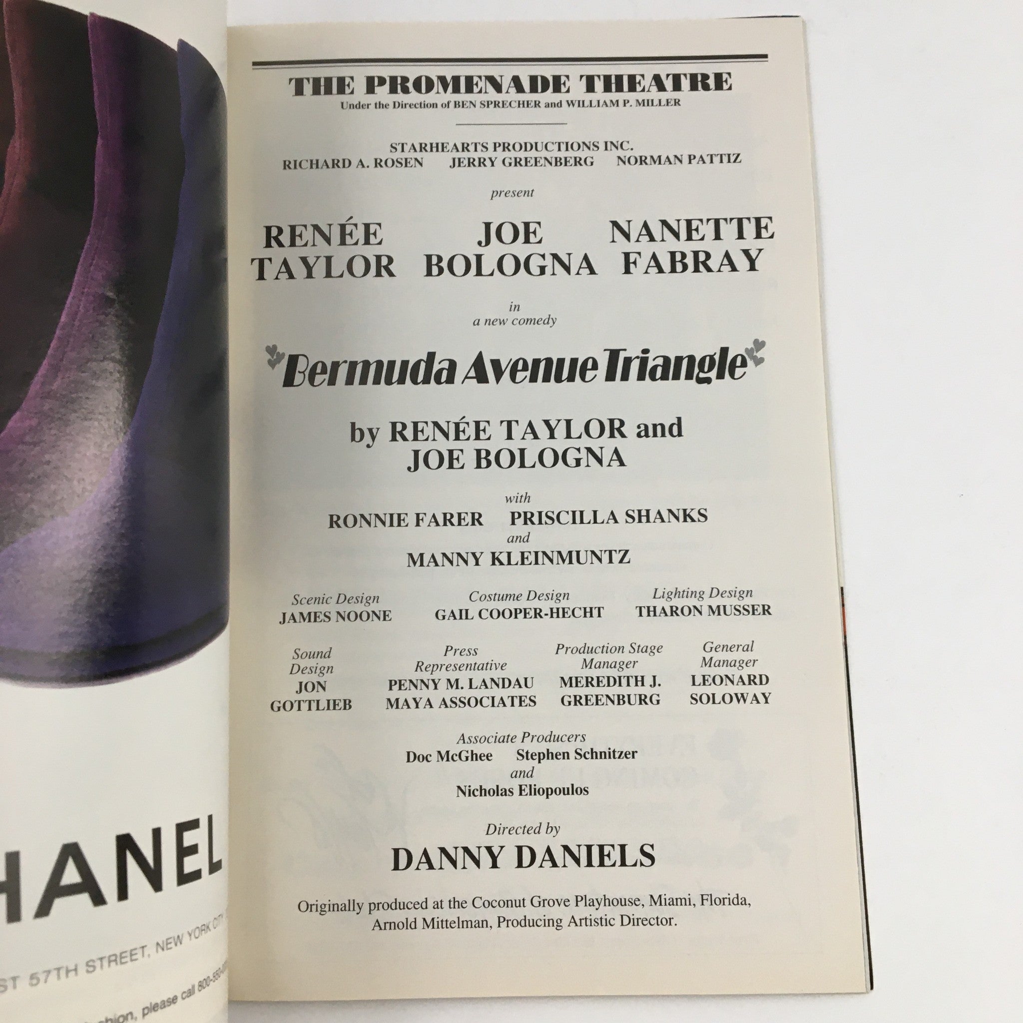 1997 Playbill The Promenade Theatre Bermuda Avenue Triangle by Danny Daniels