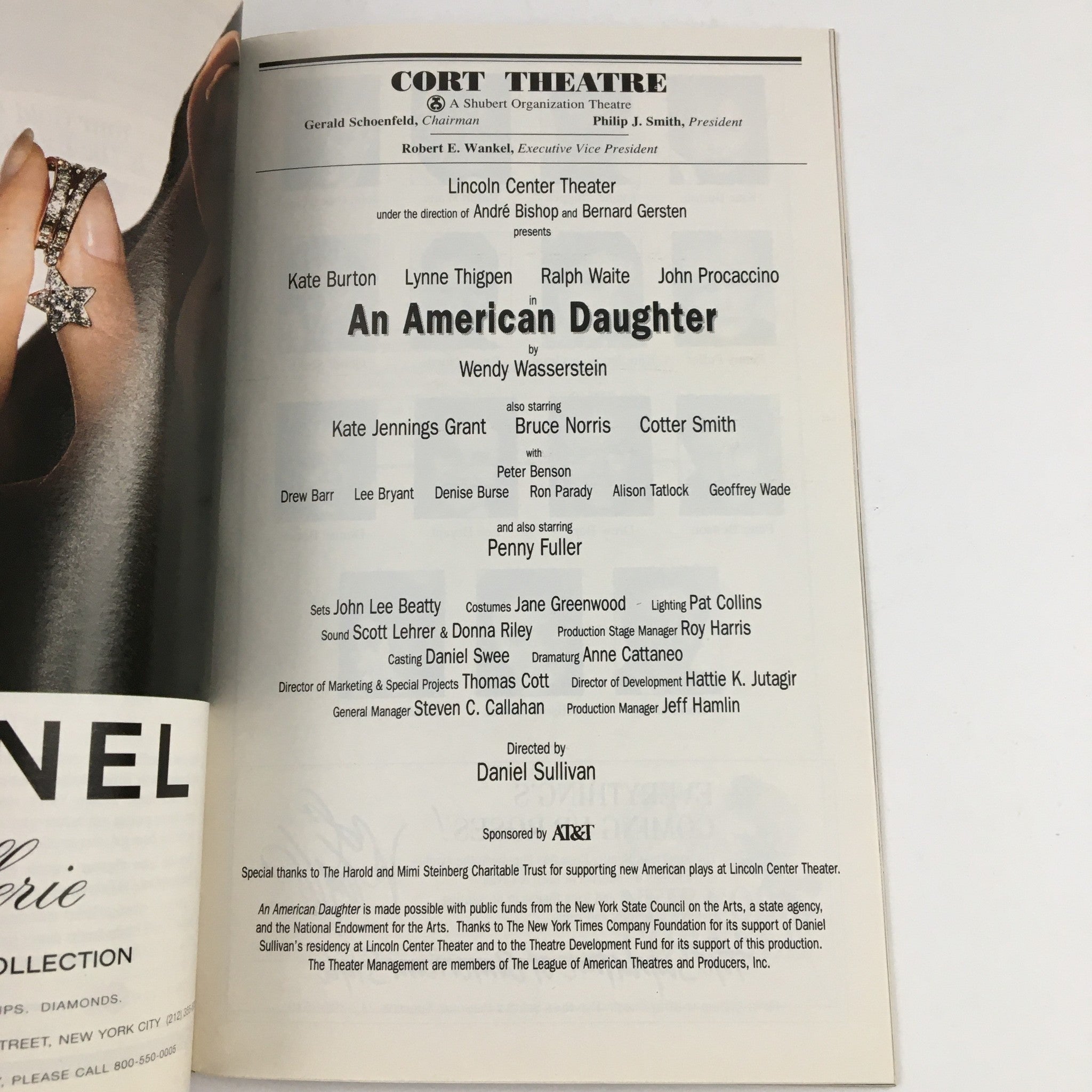 1997 Playbill Court Theatre Present An American Daughter by Wendy Wasserstein