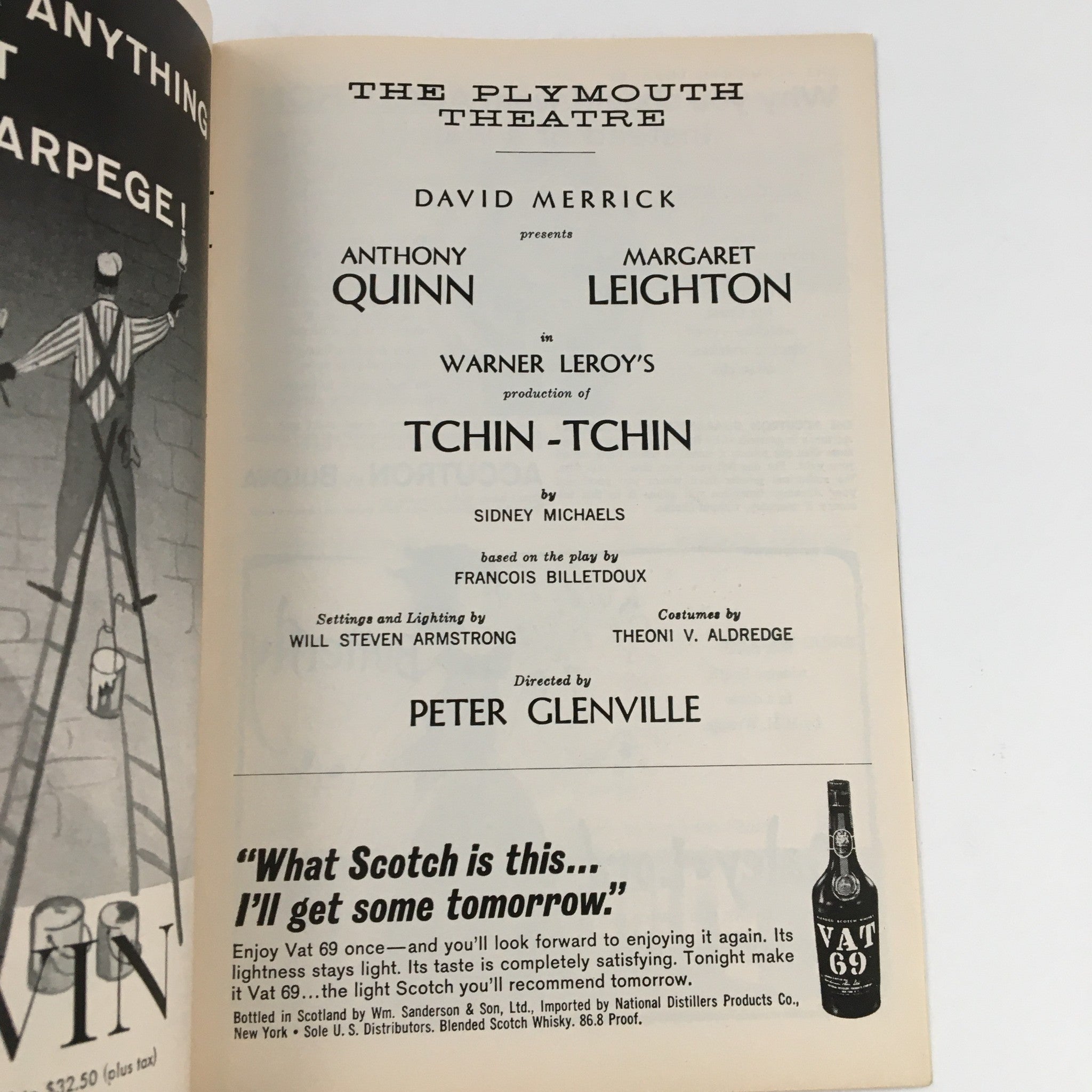 1963 Playbill The Plymouth Theatre Present Tchin-Tchin by Sidney Michaels