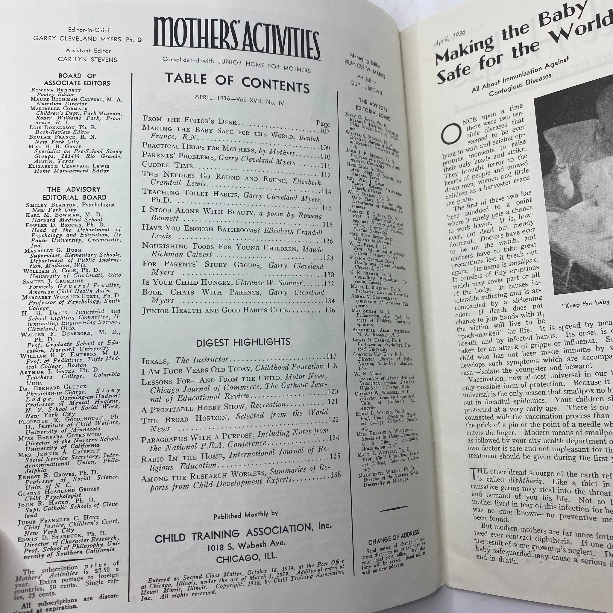 VTG Mother's Activities Magazine April 1936 A Digest for Parents and Teachers