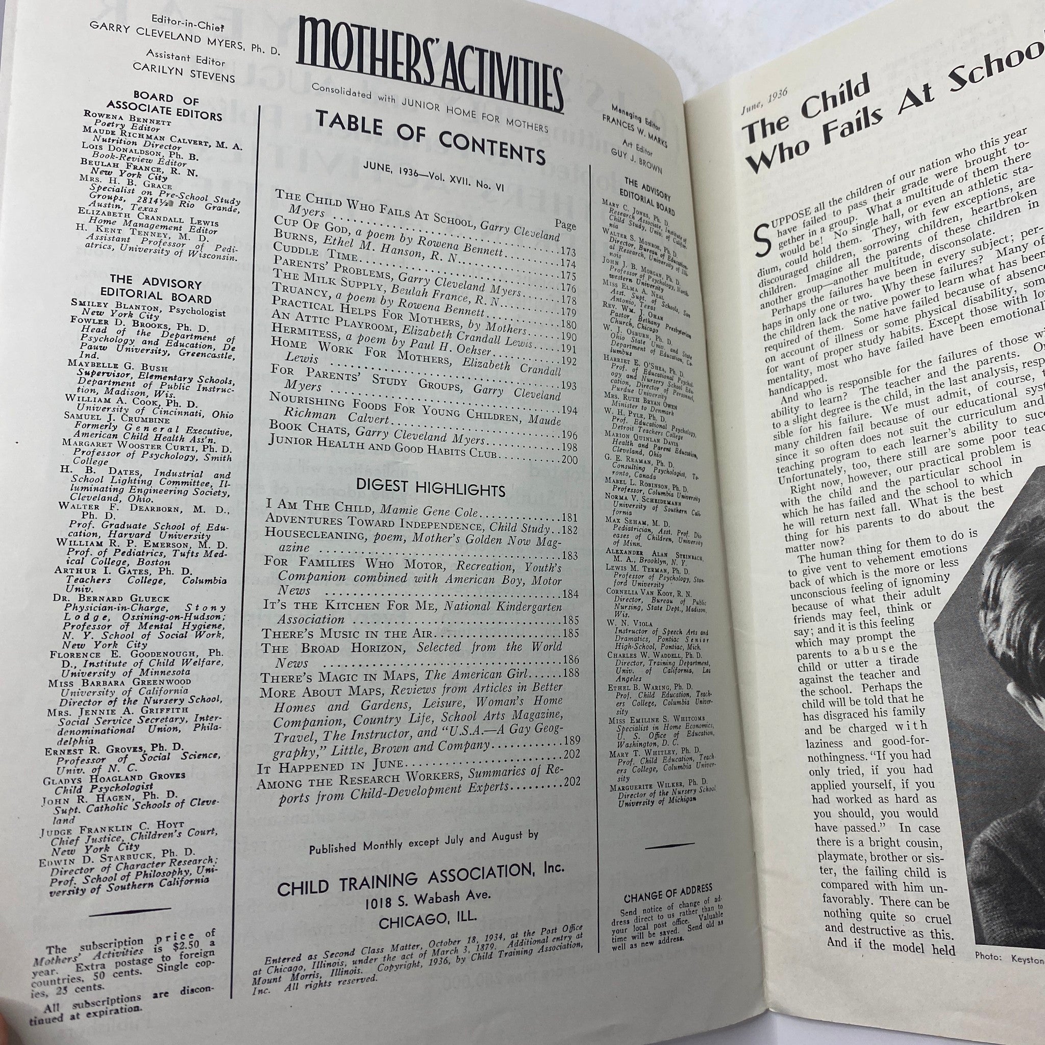 VTG Mother's Activities Magazine June 1936 A Digest for Parents and Teachers