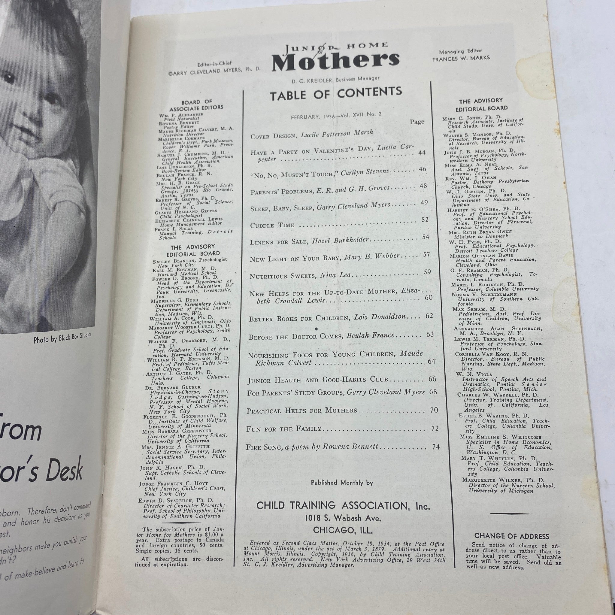 VTG Junior Home for Mothers Magazine February 1936 Have a Party on Valentine's