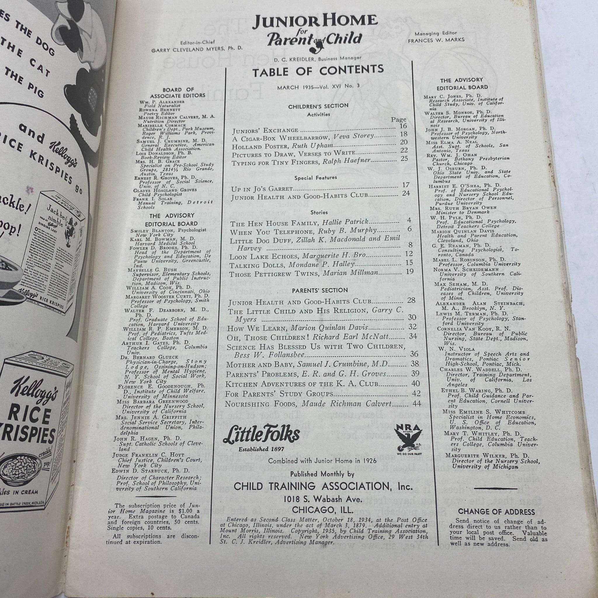 VTG Junior Home for Parent & Child March 1935 Your Little Child & His Religion