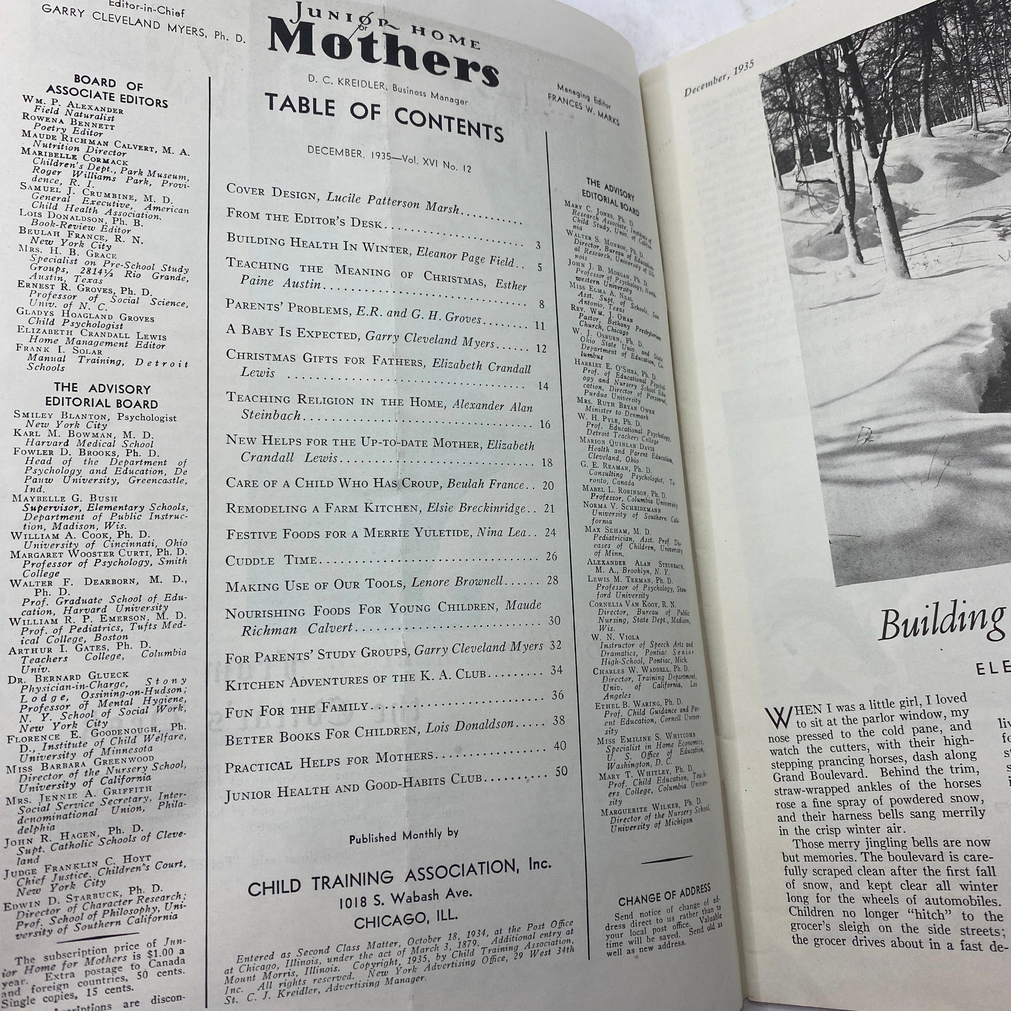 VTG Junior Home for Mothers Magazine December 1935 A Baby is Expected