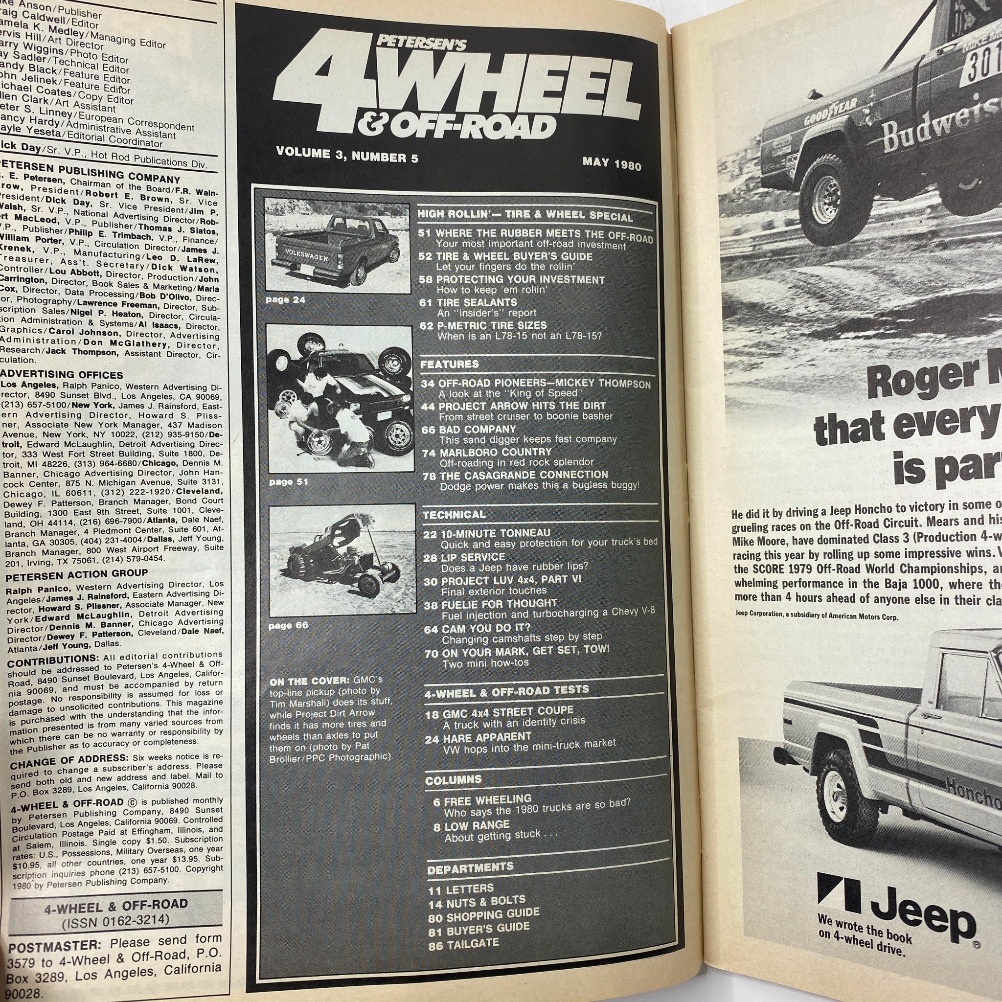 Petersen's 4-Wheel & Off-Road Magazine May 1980 GMC 4x4 SC VW Pickup No Label