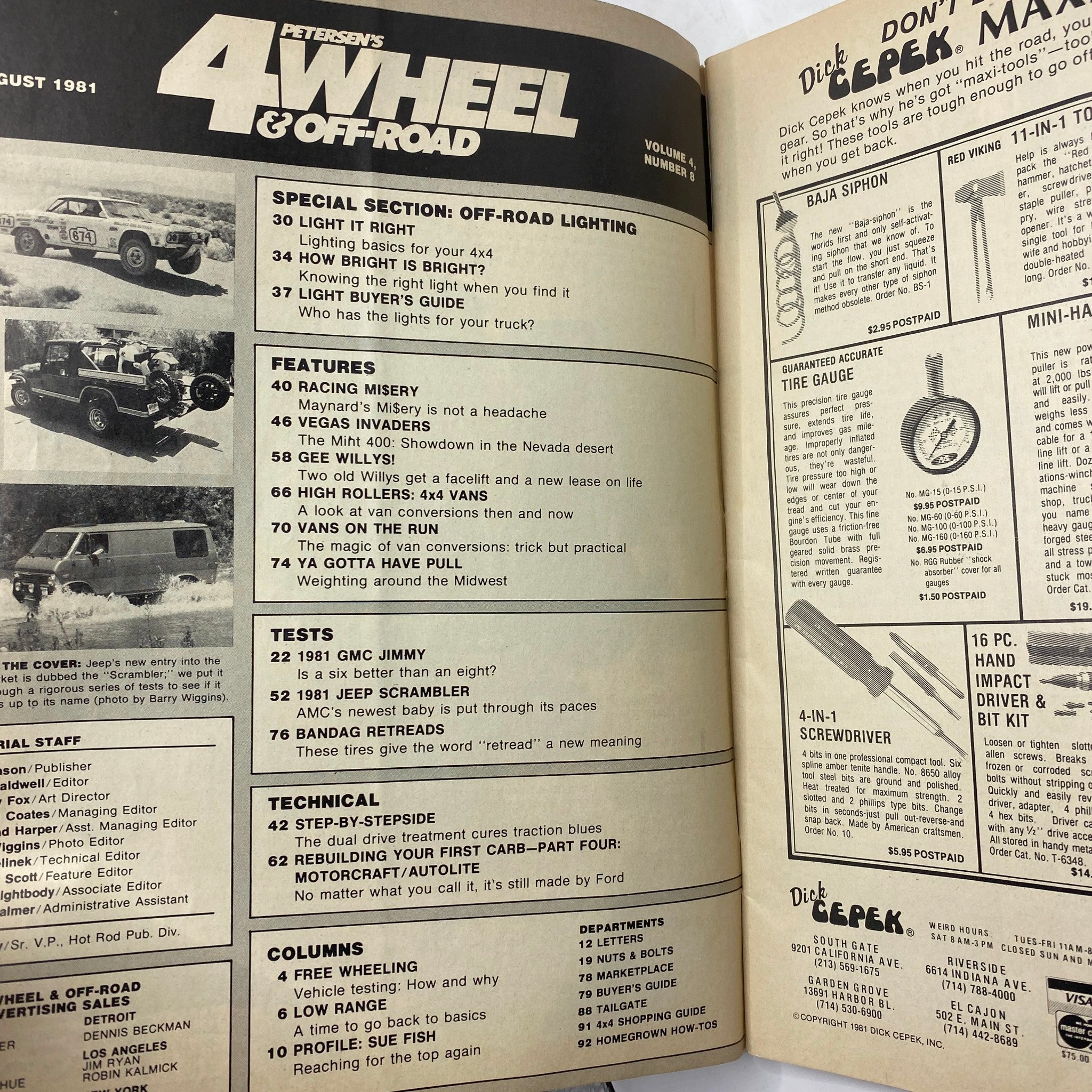 Petersen's 4-Wheel & Off-Road Magazine August 1981 Ford Carb Rebuild