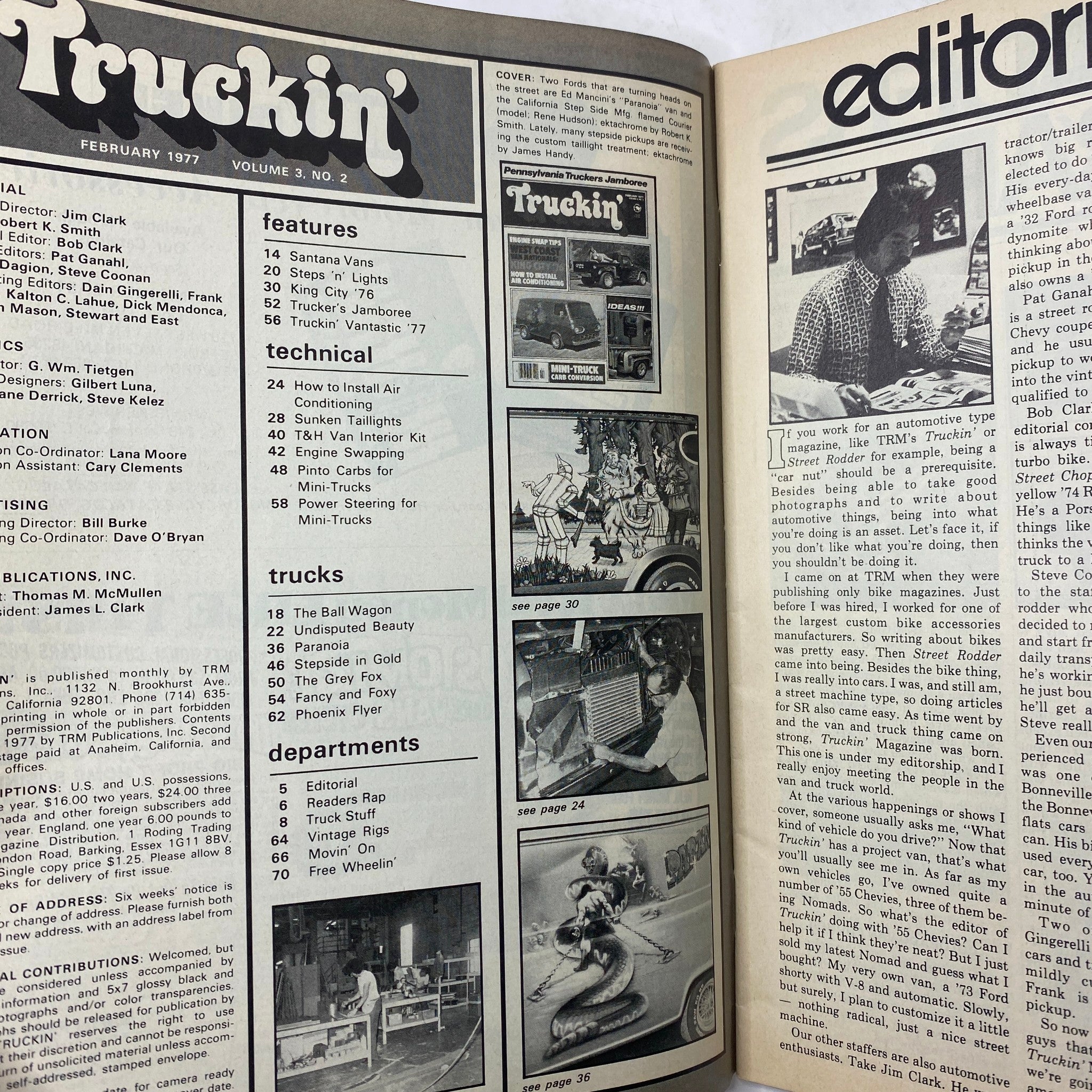 VTG Truckin' Magazine February 1977 Ed Mancini's "Paranoia" Van No Label