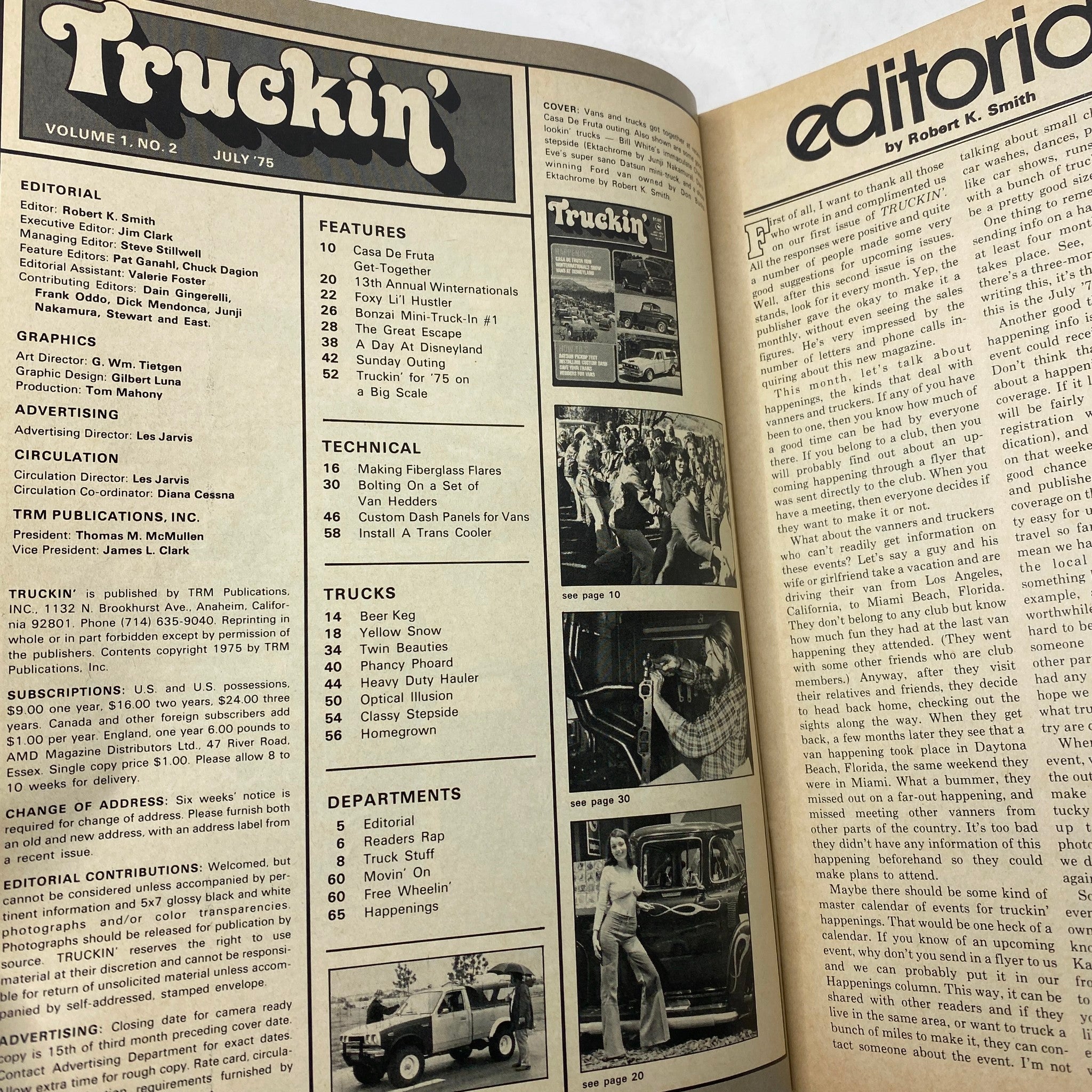 VTG Truckin' Magazine July 1975 Casa De Fruta Run Winternationals Show No Label