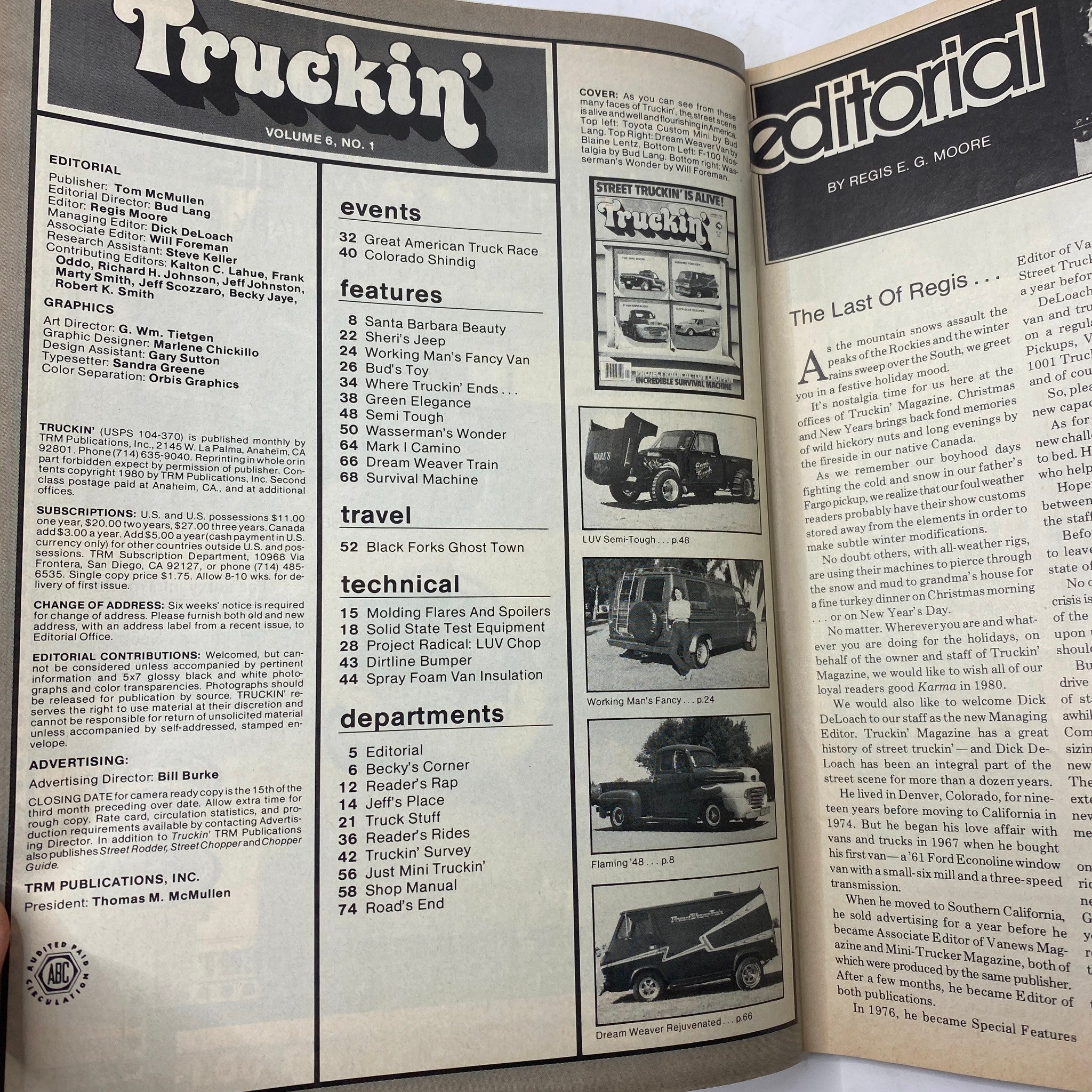 VTG Truckin' Magazine January 1980 The Mini Boom & Vanning Forever No Label