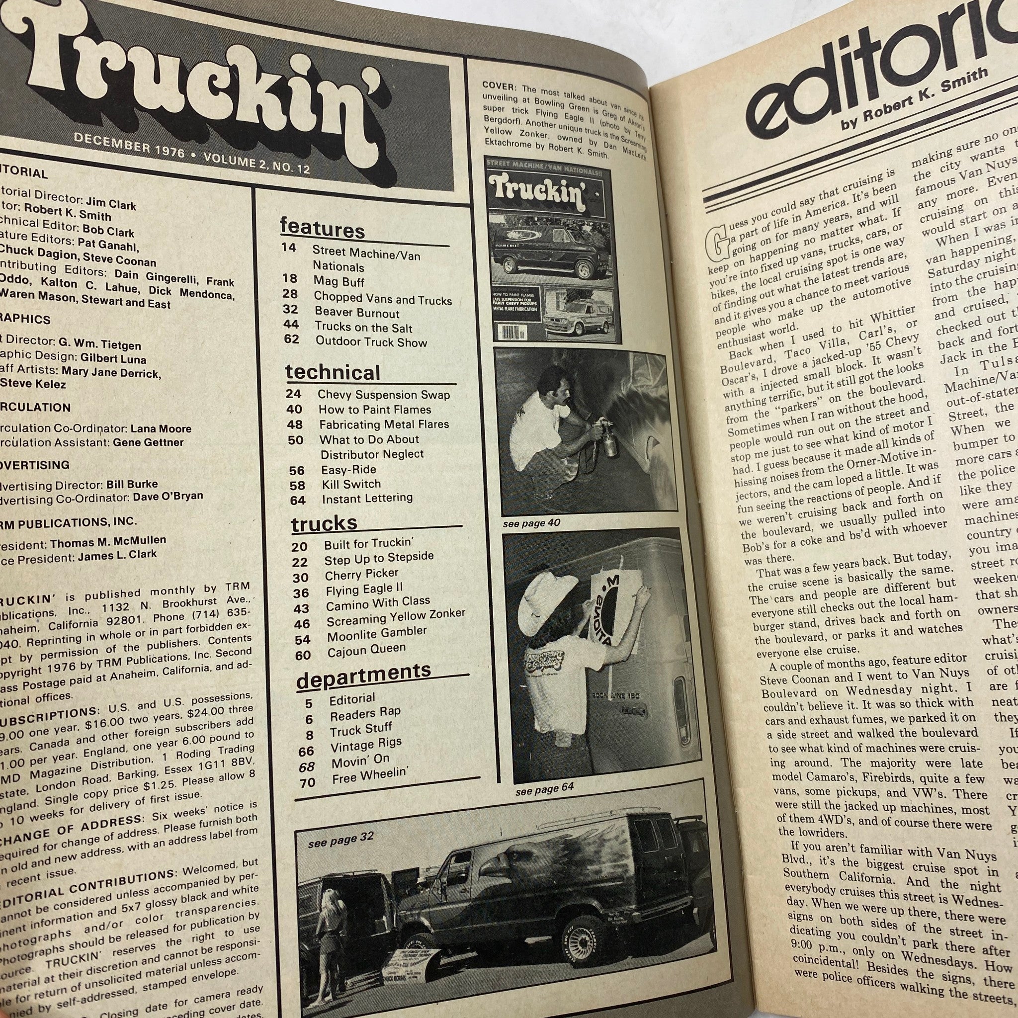 VTG Truckin' Magazine December 1976 How To Paint Flames No Label