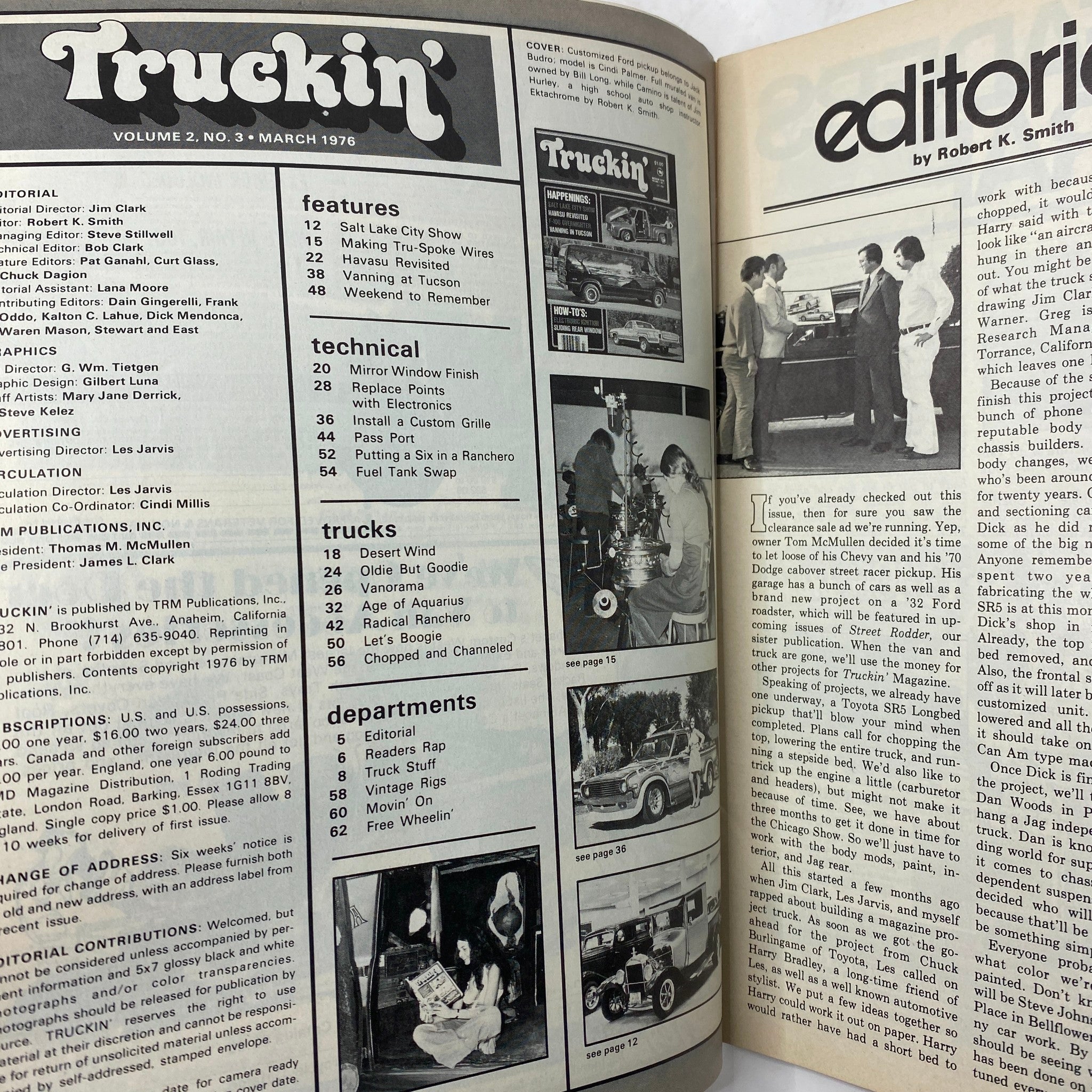 VTG Truckin' Magazine March 1976 Happenings Salt Lake City Show No Label