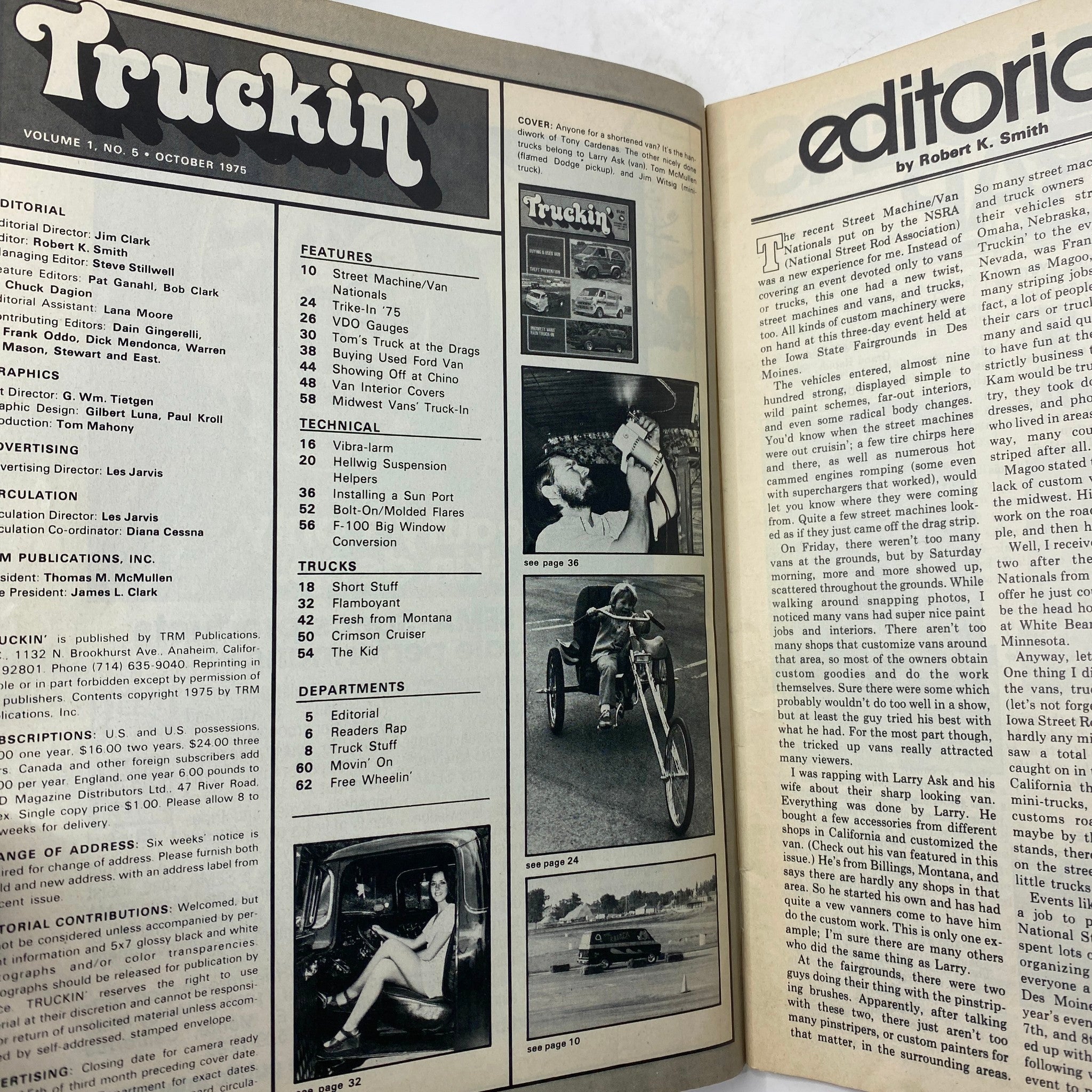 VTG Truckin' Magazine October 1975 Street Machine Van Nationals No Label