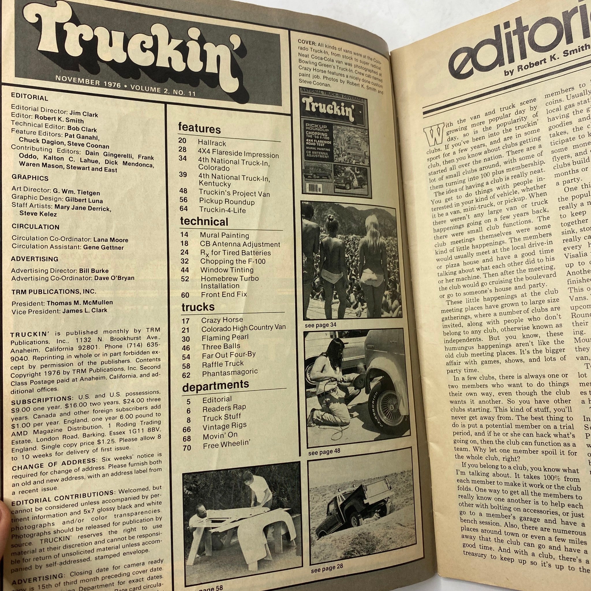 VTG Truckin' Magazine November 1976 Vans at the Colorado Truck-In No Label