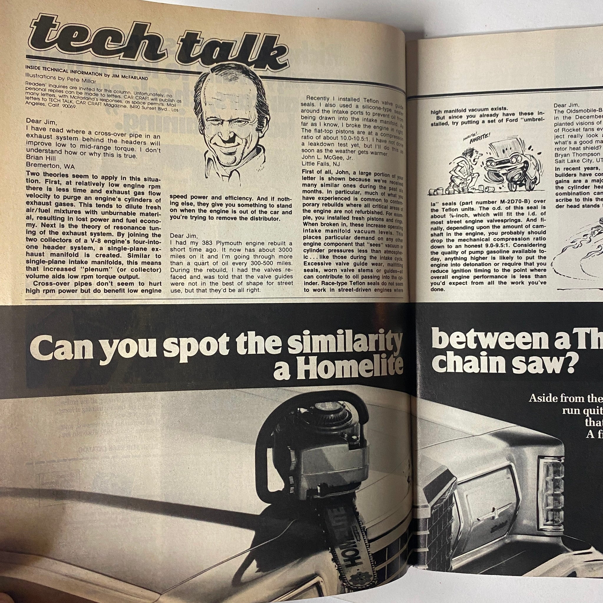 Tech Talk section from Car Craft Magazine May 1979 Vol 27 No. 5 featuring expert automotive advice and insights, showcasing a classic automotive aesthetic.