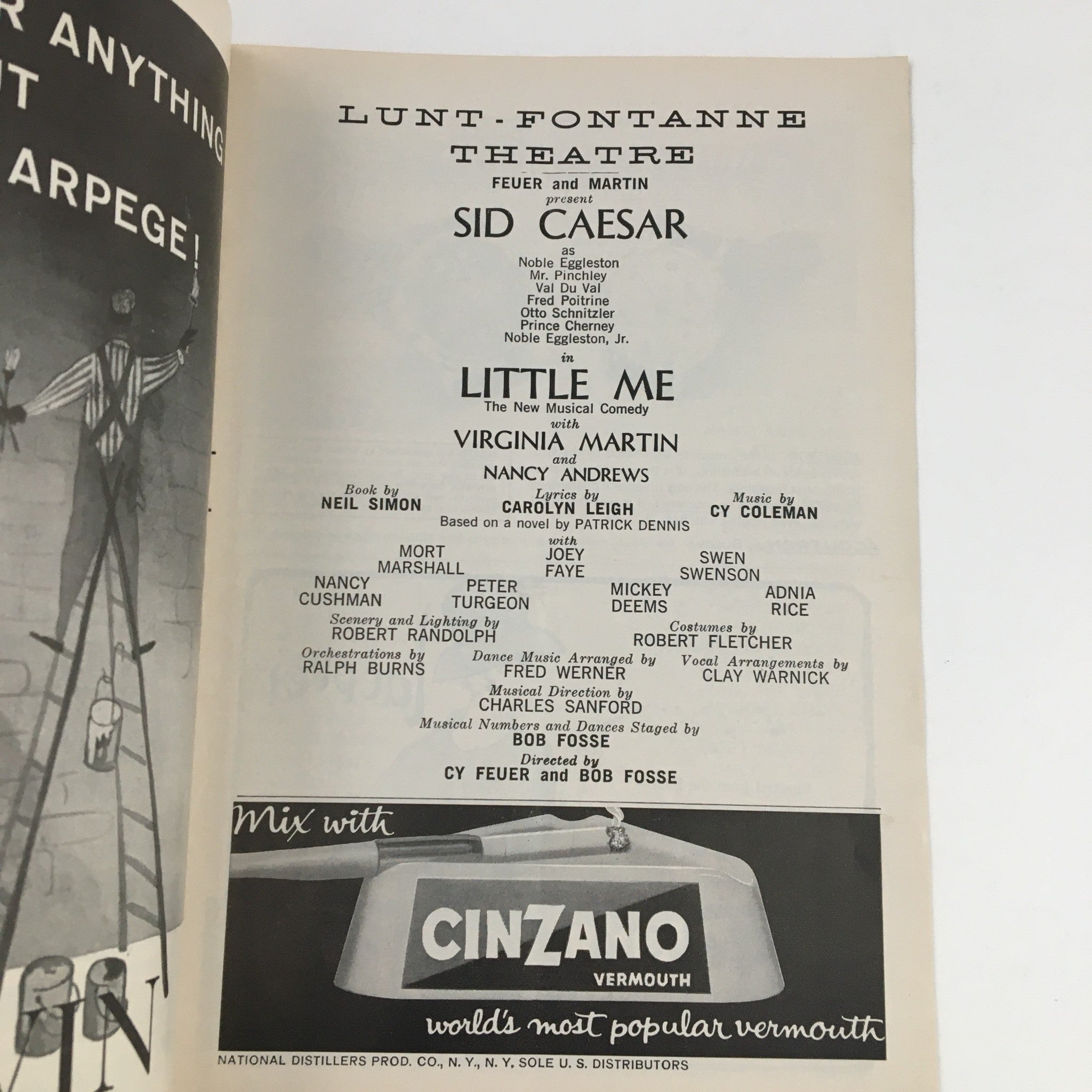 1963 Playbill Lunt-Fontanne Theatre Present Sid Caesar in Little Me by Cy Feuer