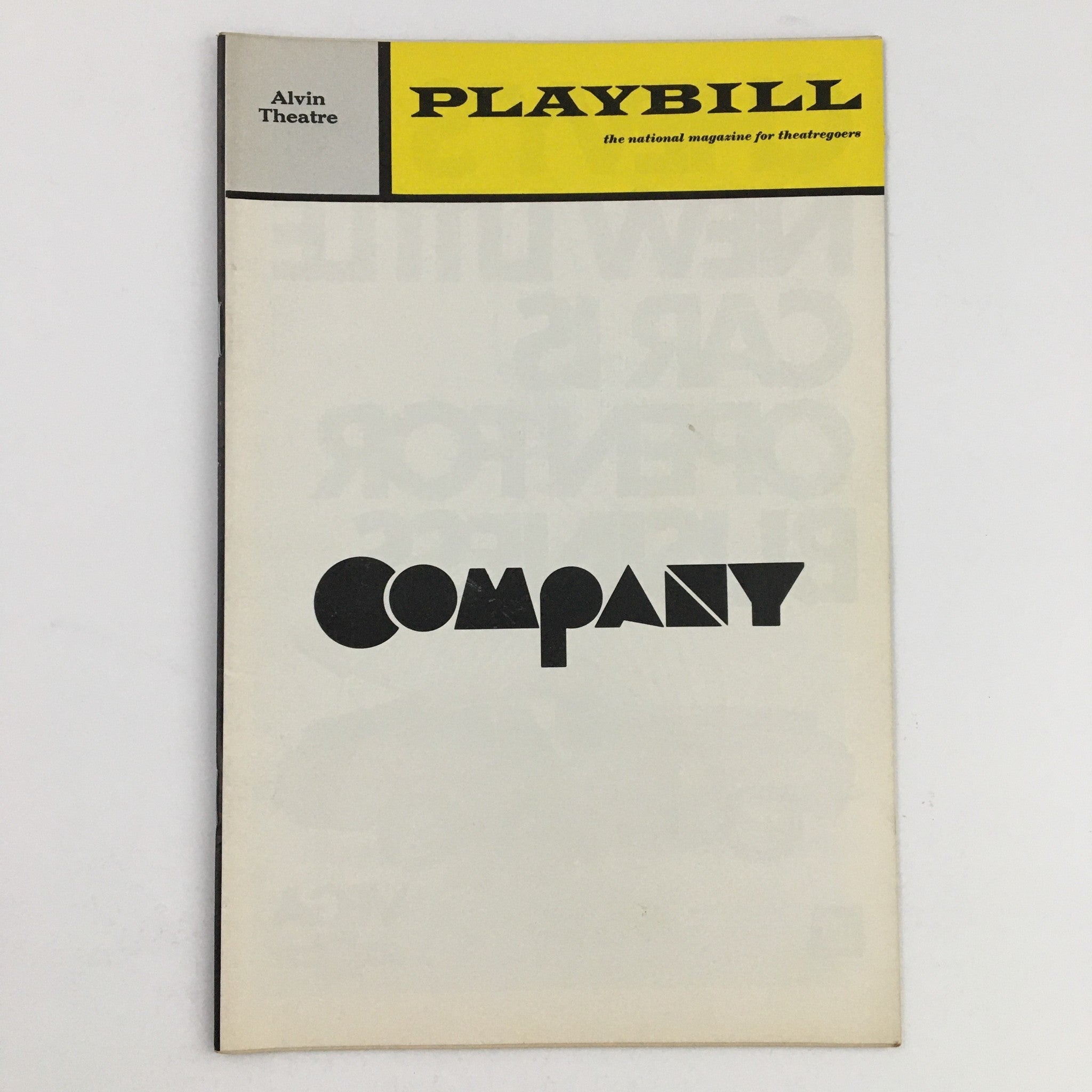 1970 Playbill Alvin Theatre Present Company A Musical Comedy by Harold Prince