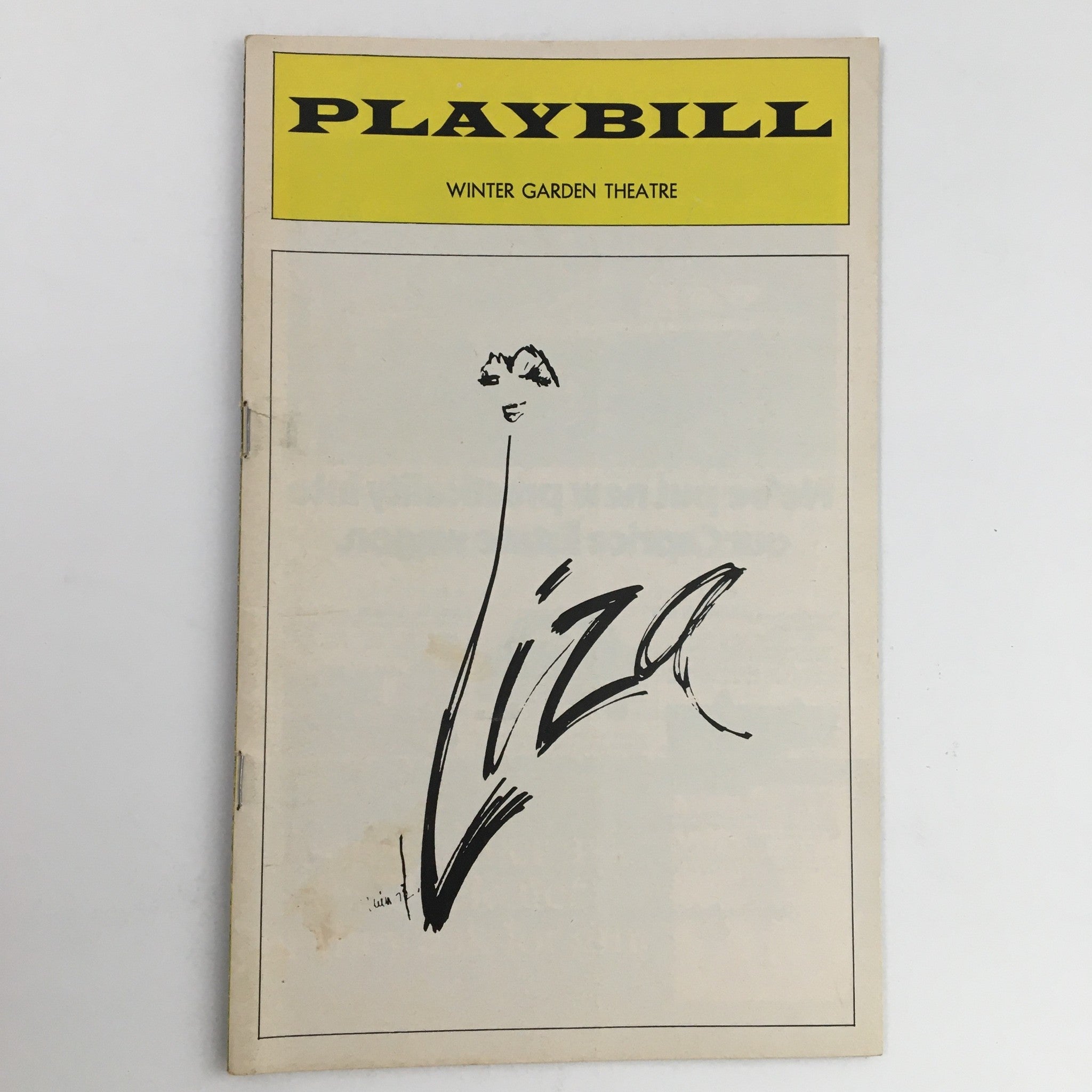 1974 Playbill Winter Garden Ron Delsener Presents Liza Minnelli by Bob Fosse