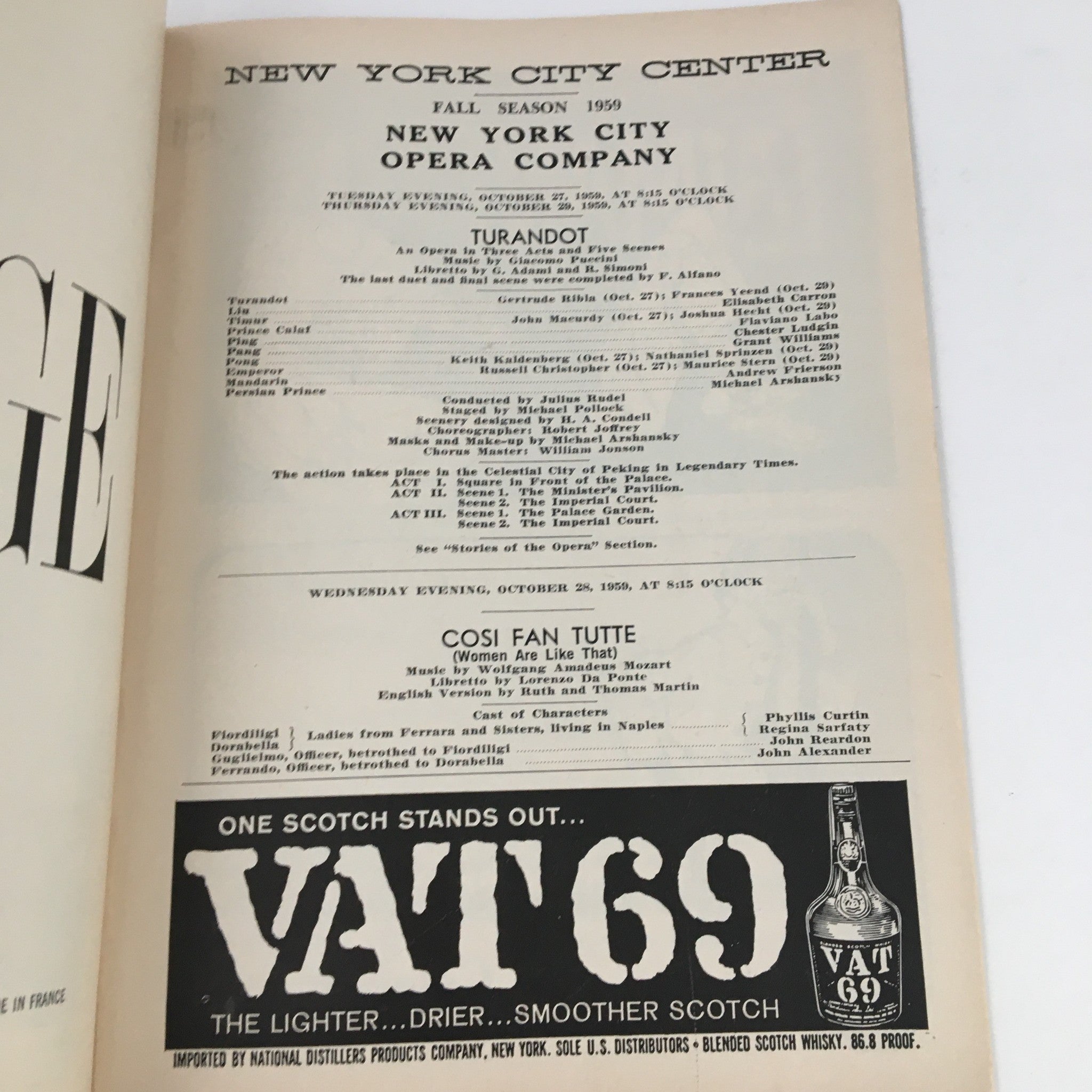 1959 Playbill New York City Center Present Carmen An Opera In Four Acts