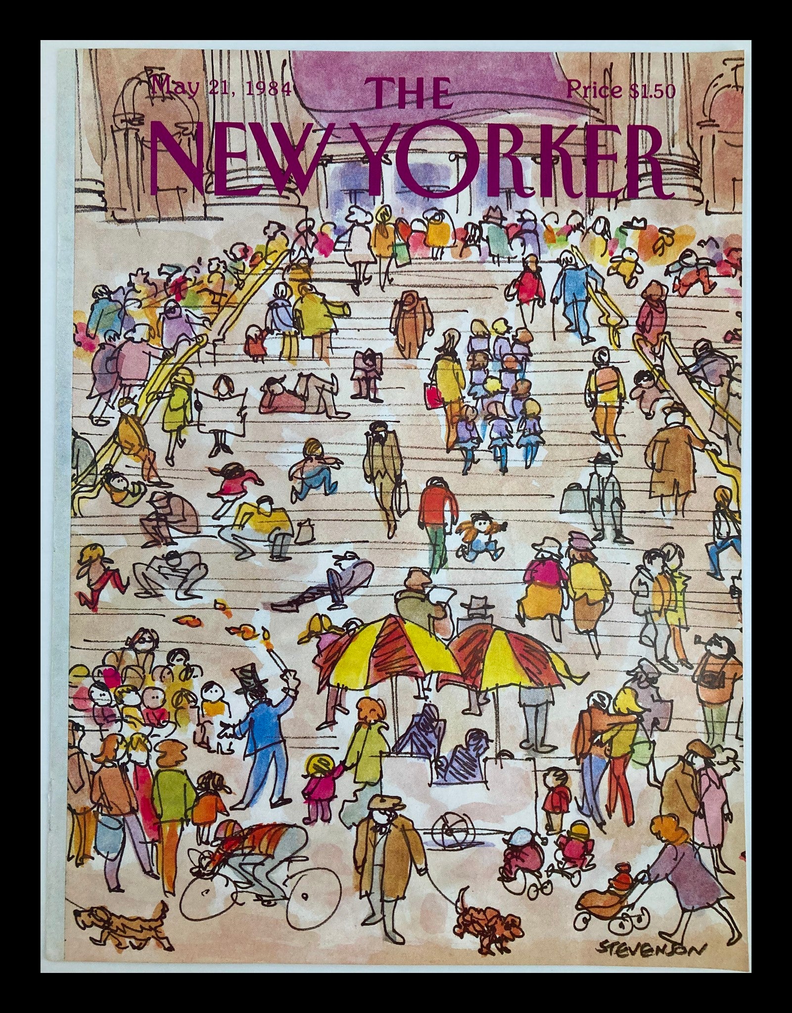 COVER ONLY The New Yorker May 21 1984 The Crowd by James Stevenso No Label