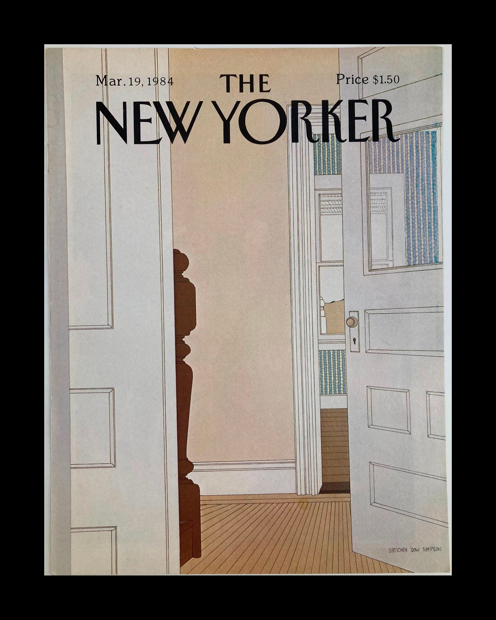 COVER ONLY The New Yorker March 19 1984 Outside The Door We Go Gretchen Simpson