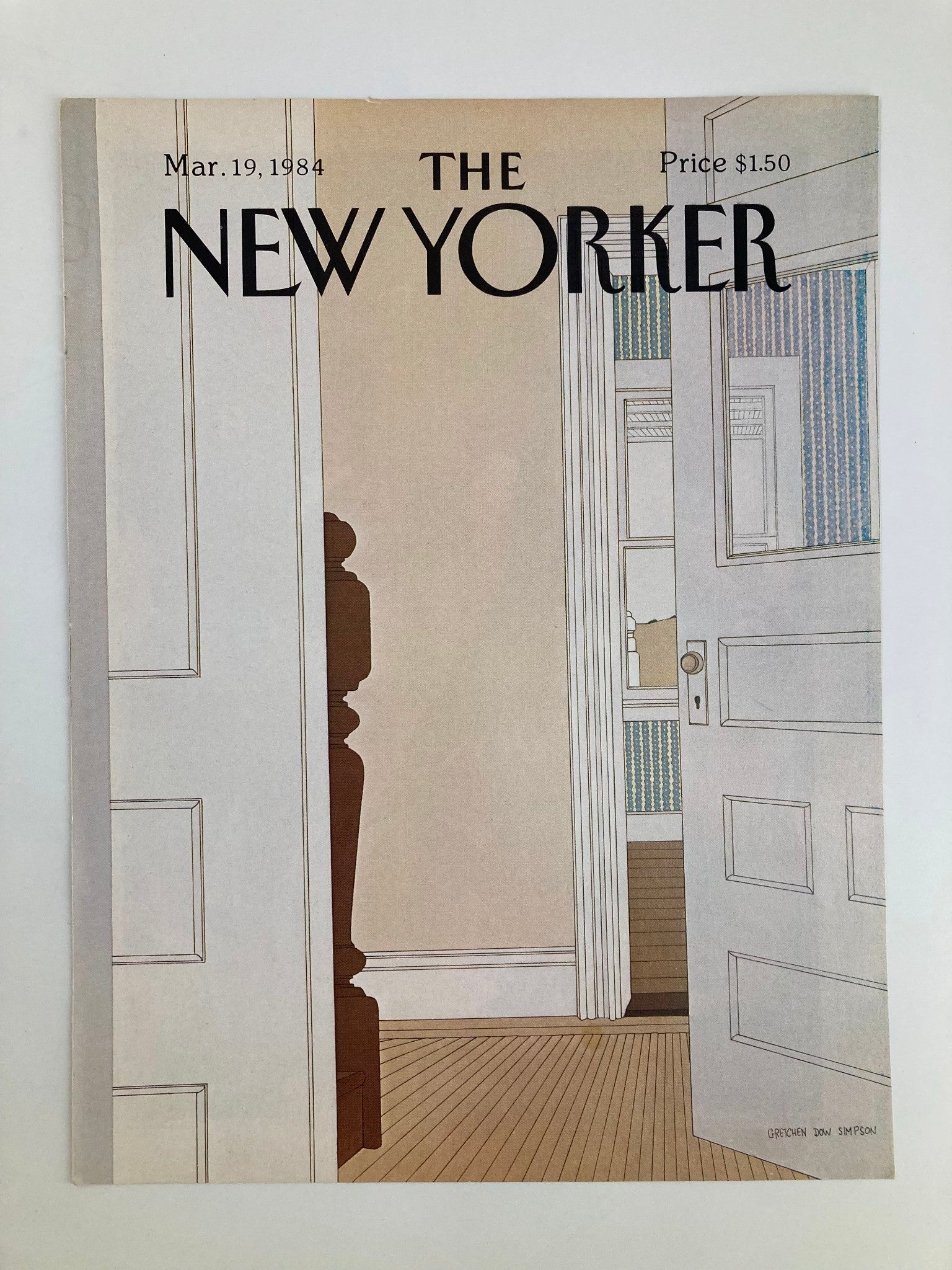 COVER ONLY The New Yorker March 19 1984 Outside The Door We Go Gretchen Simpson