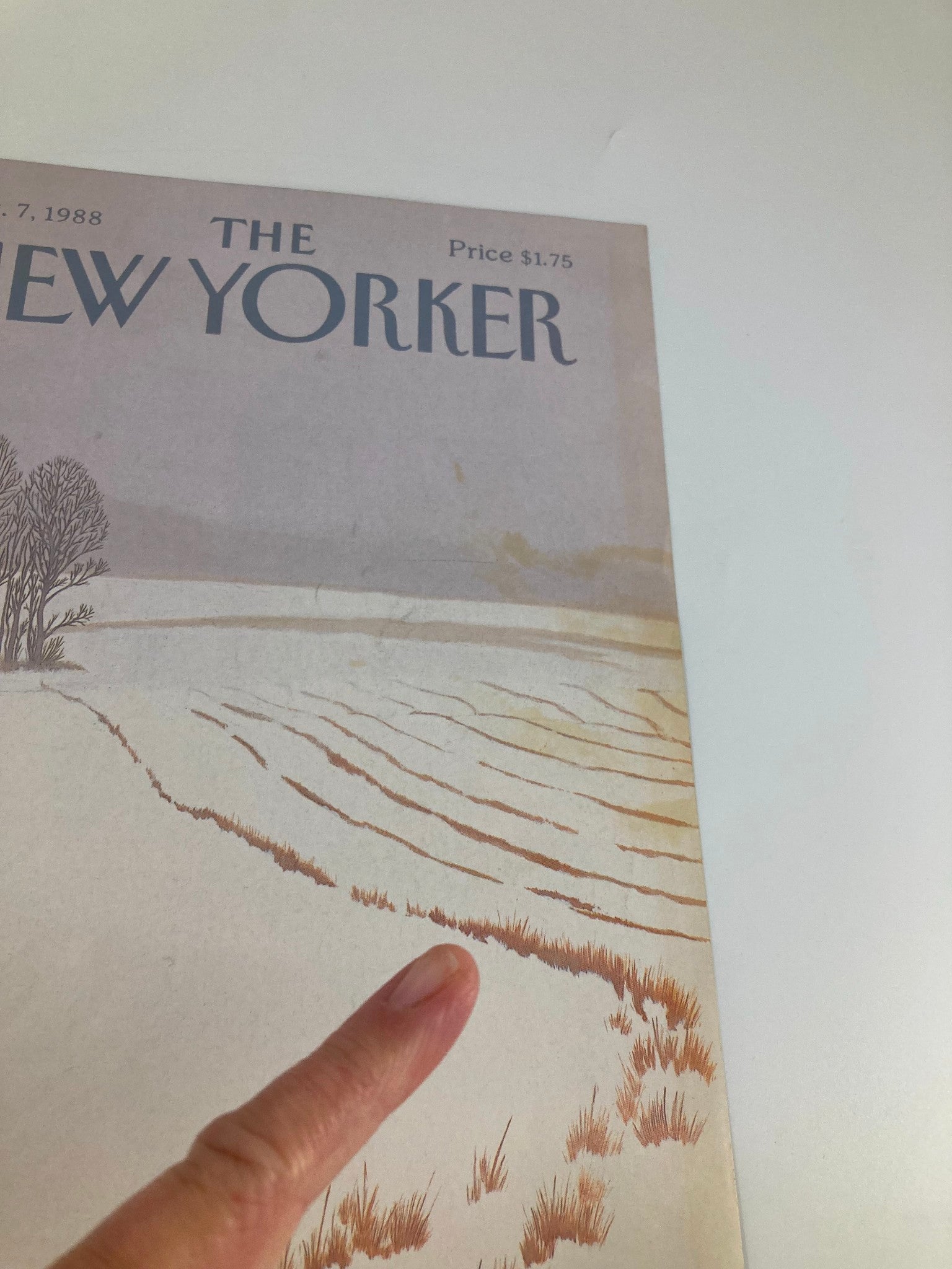 COVER ONLY The New Yorker March 7 1988 White Pasture by Gretchen Dow Simpson